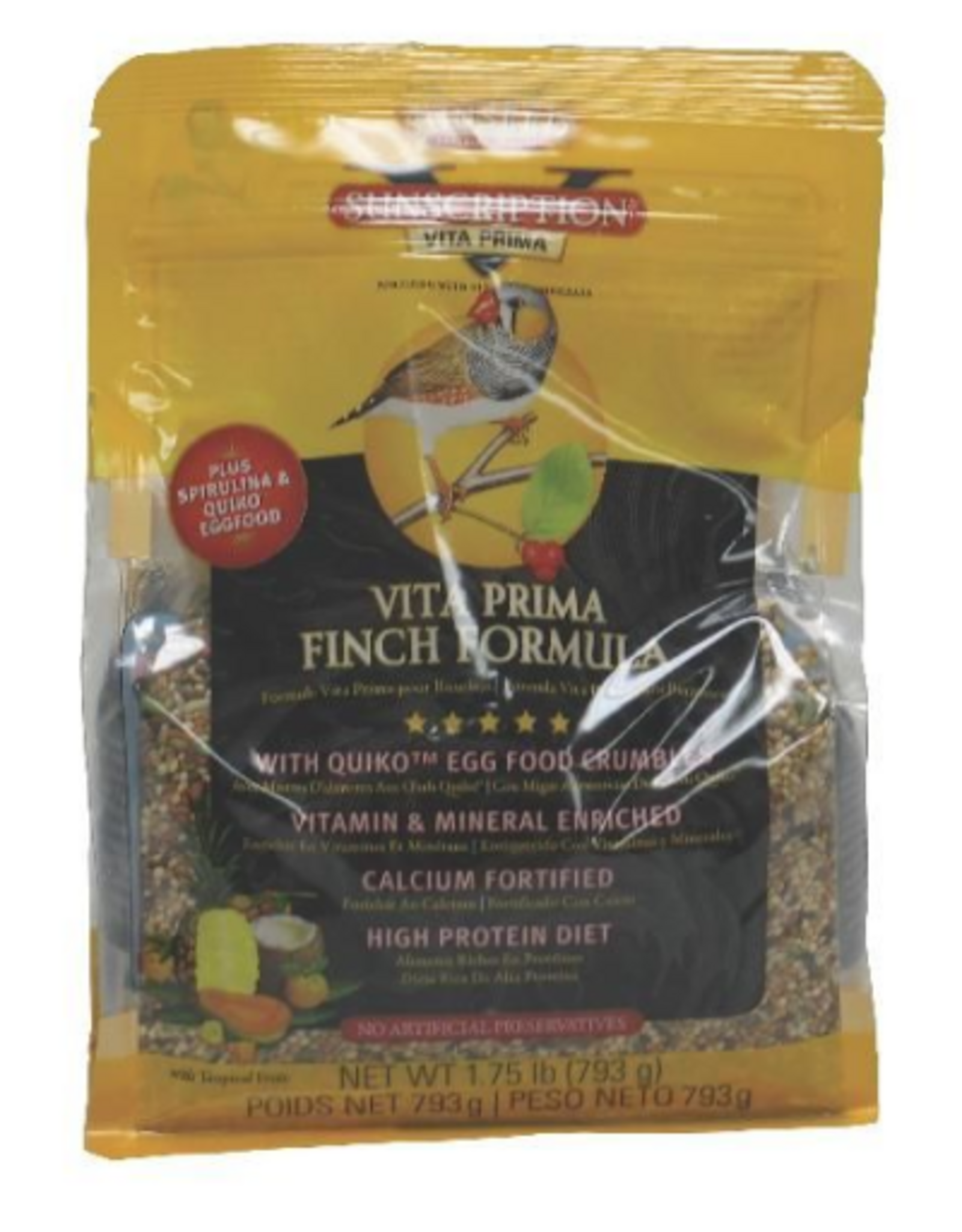 Vitakraft Sun Seed Sunseed Vita Prima Canary Finch - 2 lb