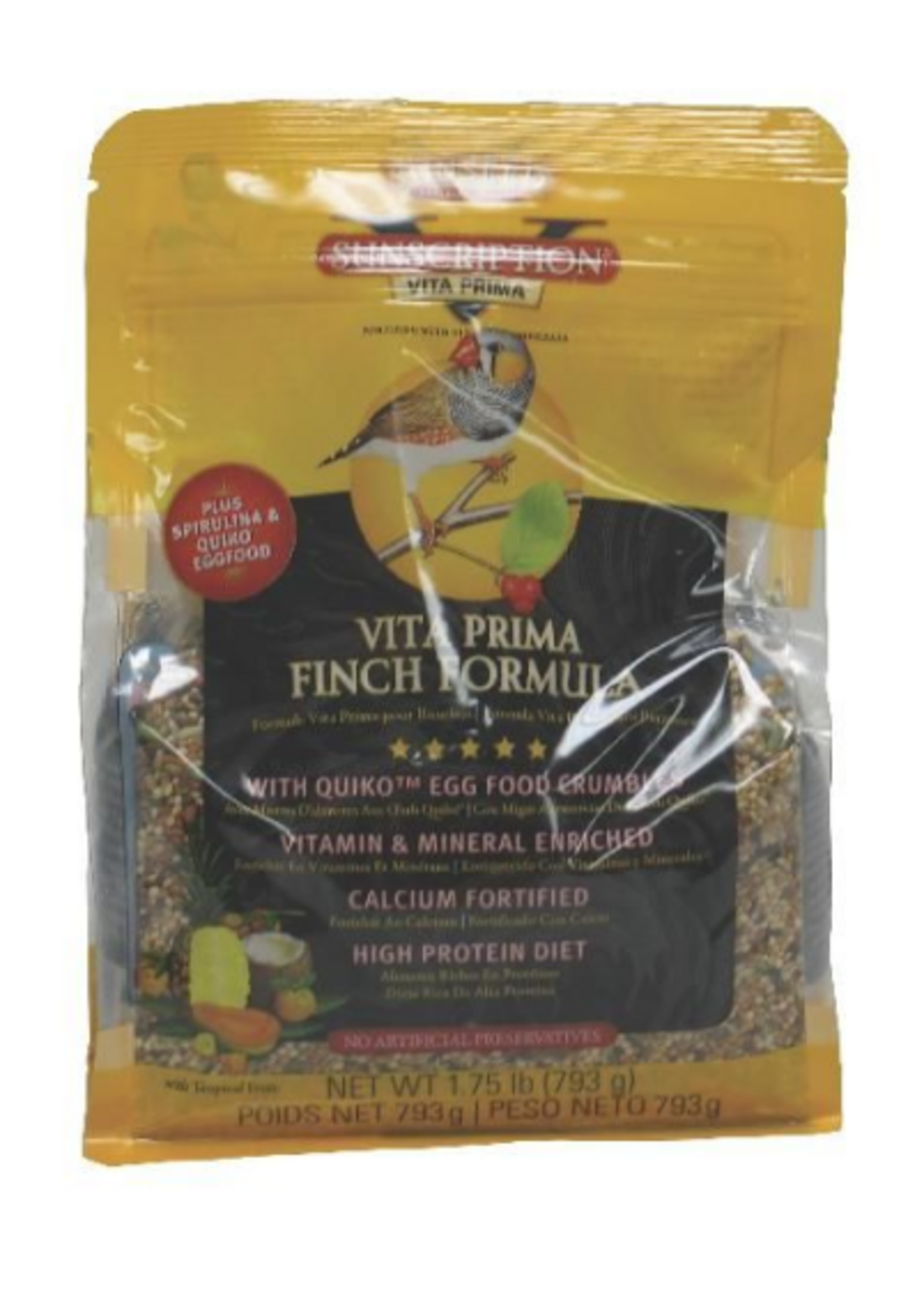 Vitakraft Sun Seed Sunseed Vita Prima Canary Finch - 2 lb
