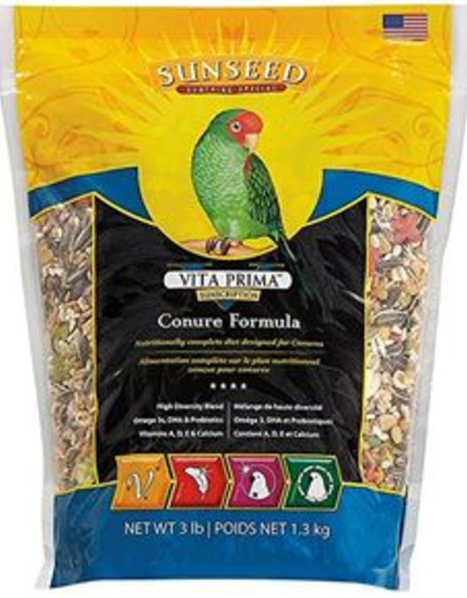 Vitakraft Sun Seed Sunseed Vita Prima Cockatiel Food - 3 Lbs.
