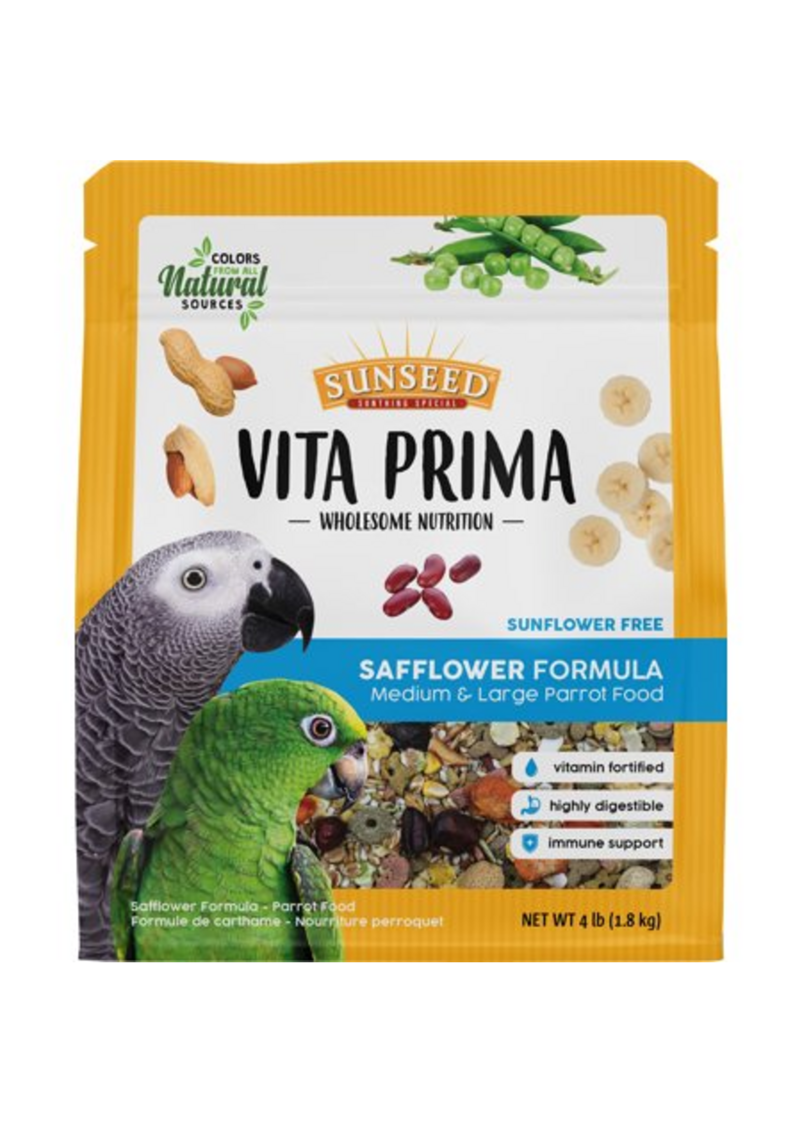 Vitakraft Sun Seed Sunseed Vita Prima Safflower Large Parrot Food - 4 Lbs.