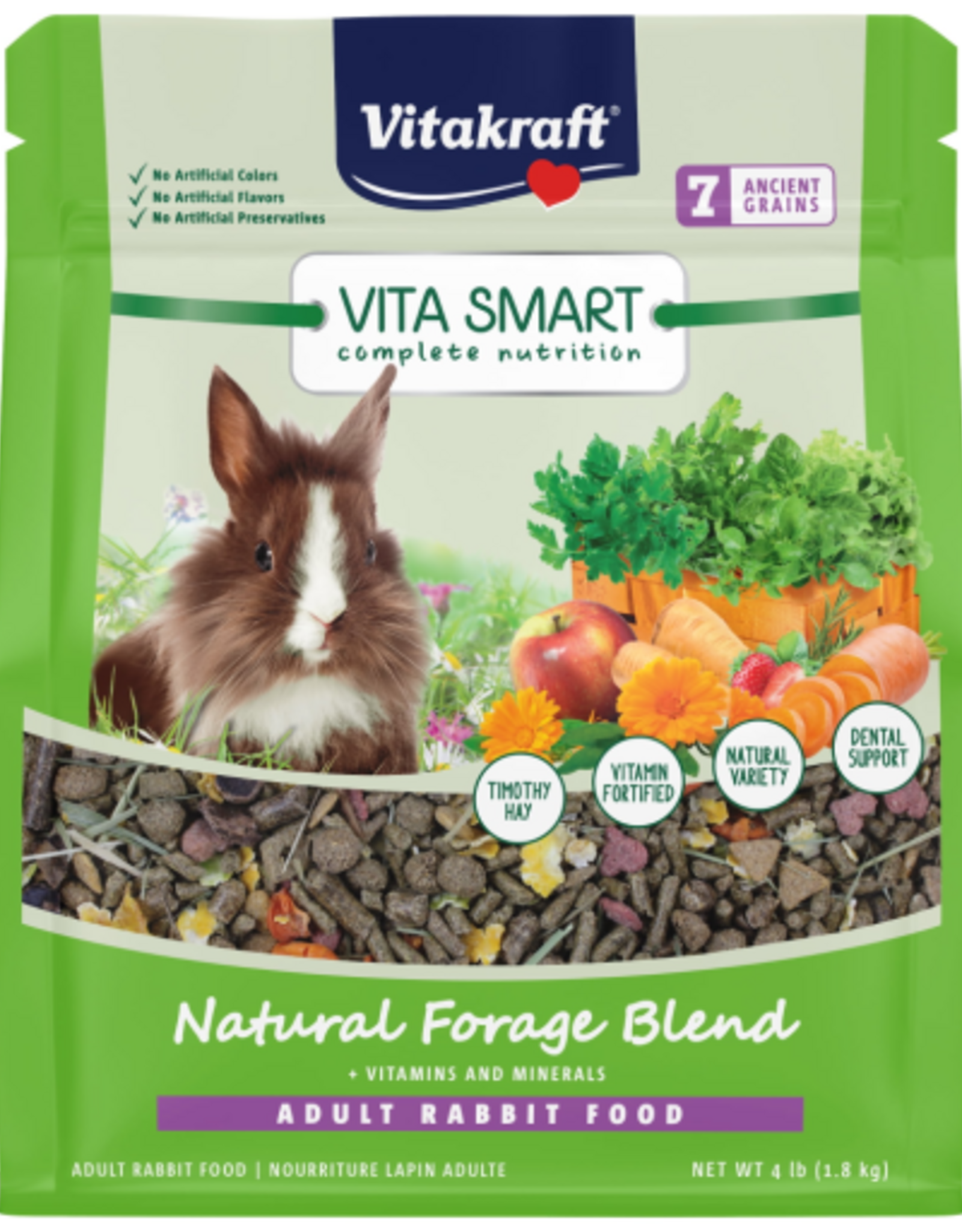 Vitakraft Sun Seed VITAKRAFT VITA SMART NATURAL FORAGE ADULT RABBIT FOOD 4LBS