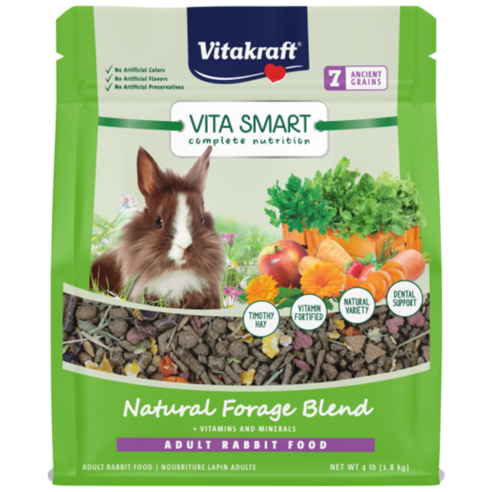 Vitakraft Sun Seed VITAKRAFT VITA SMART NATURAL FORAGE ADULT RABBIT FOOD 4LBS