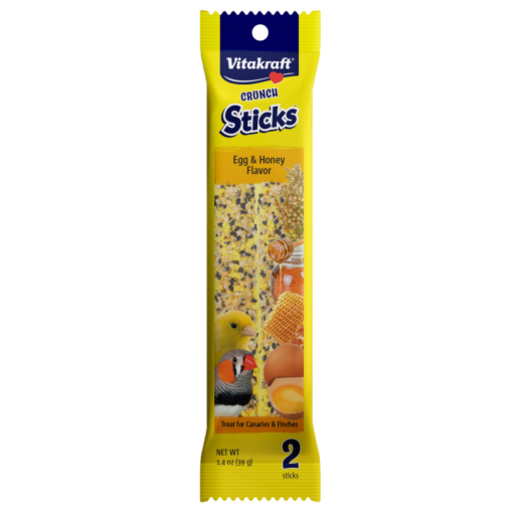 Vitakraft Sun Seed VITAKRAFT CANARY & FINCH CRUNCH STICKS EGG & HONEY