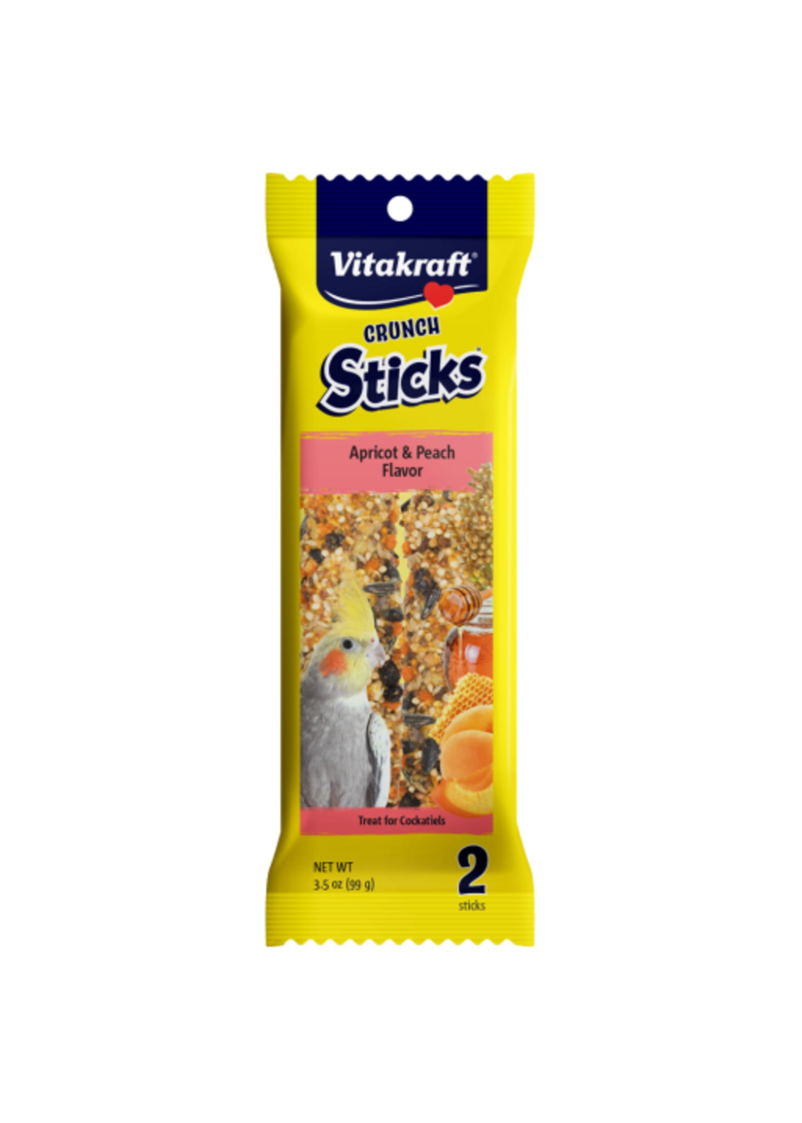 Vitakraft Sun Seed Vitakraft Crunch Sticks Cockatiel Treat - Apricot and Peach - 2 Sticks