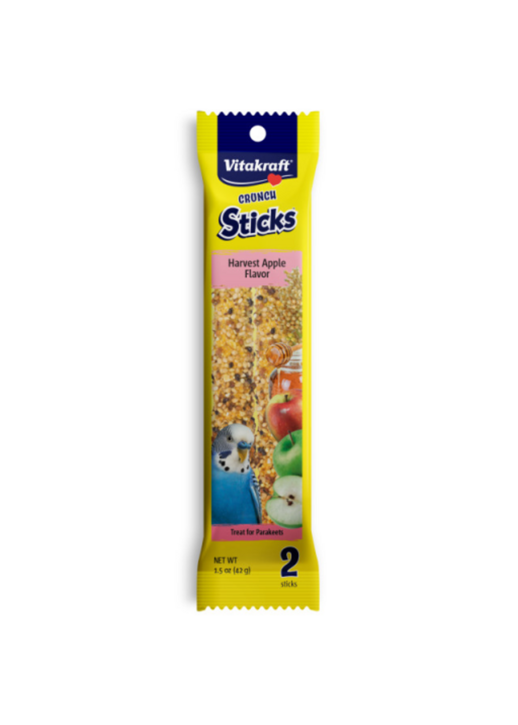 Vitakraft Sun Seed Vitakraft Crunch Sticks Harvest Apple Parakeet Treats - 1.5 oz, 2 Pack
