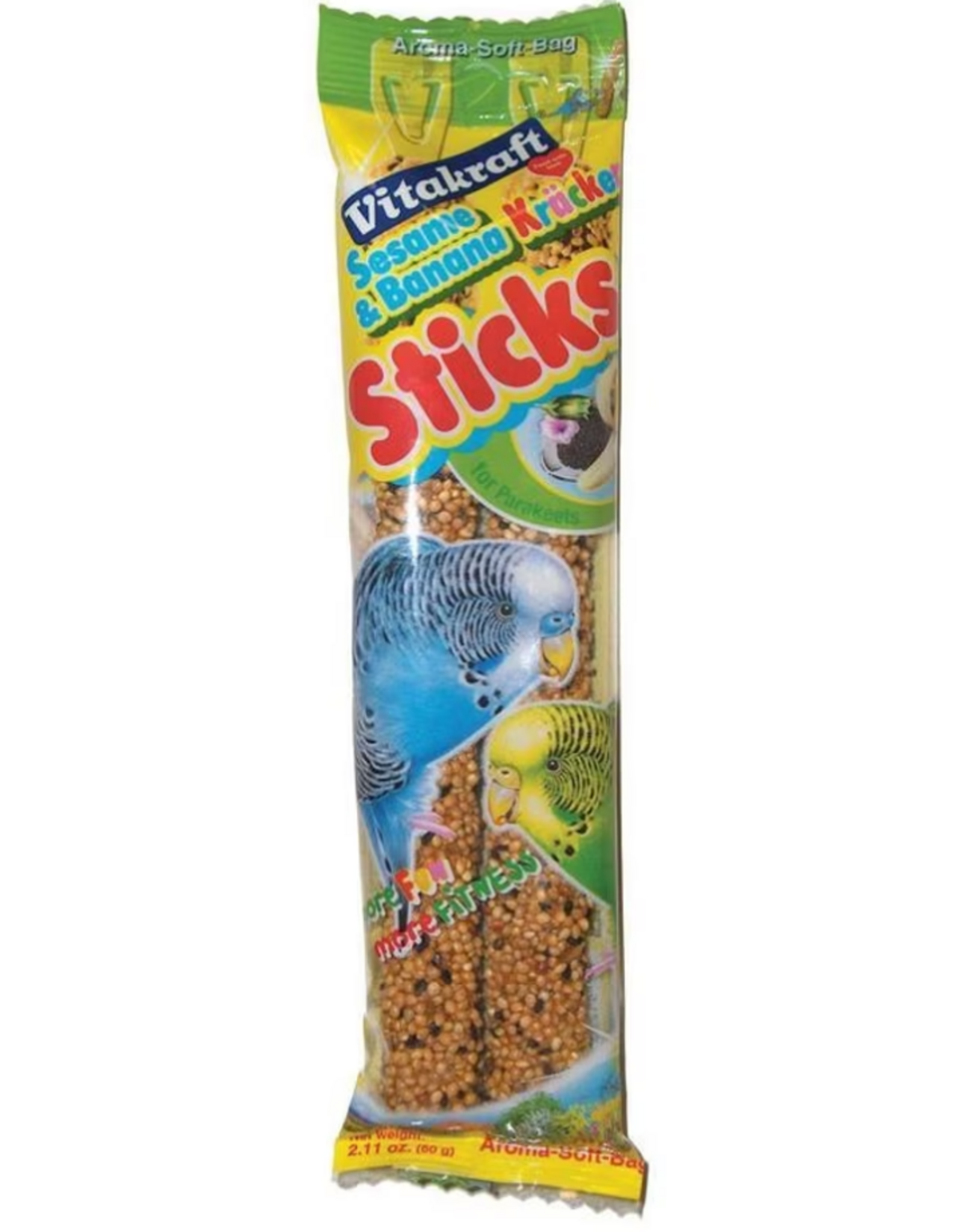Vitakraft Sun Seed Vitakraft Parakeet Crunch Sticks w/Sesame & Banana Treat Sticks 2pk 1.4 oz.