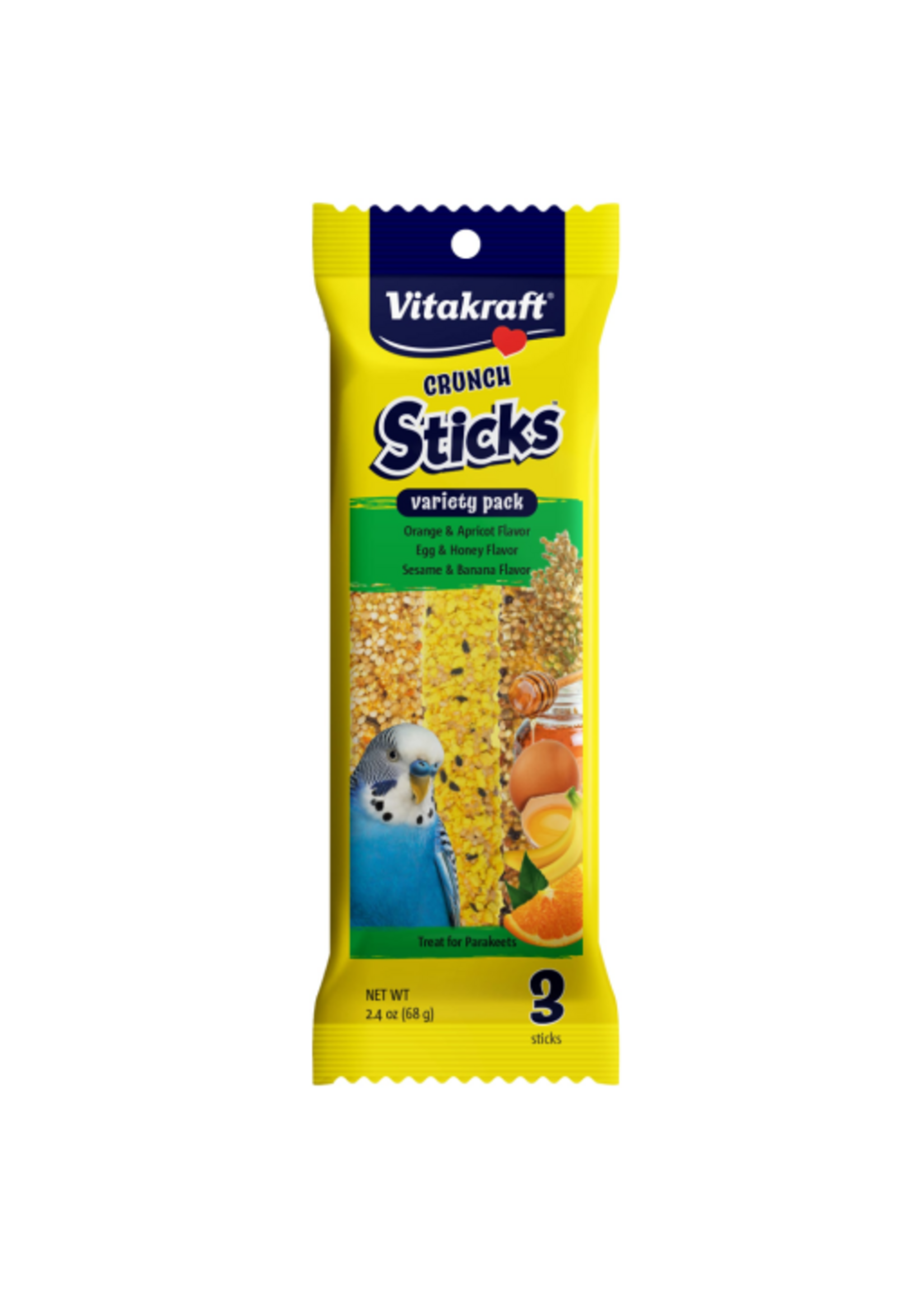 Vitakraft Sun Seed Vitakraft Parakeet Crunch Stick Variety Pack - 3 Flavors  2.4 oz