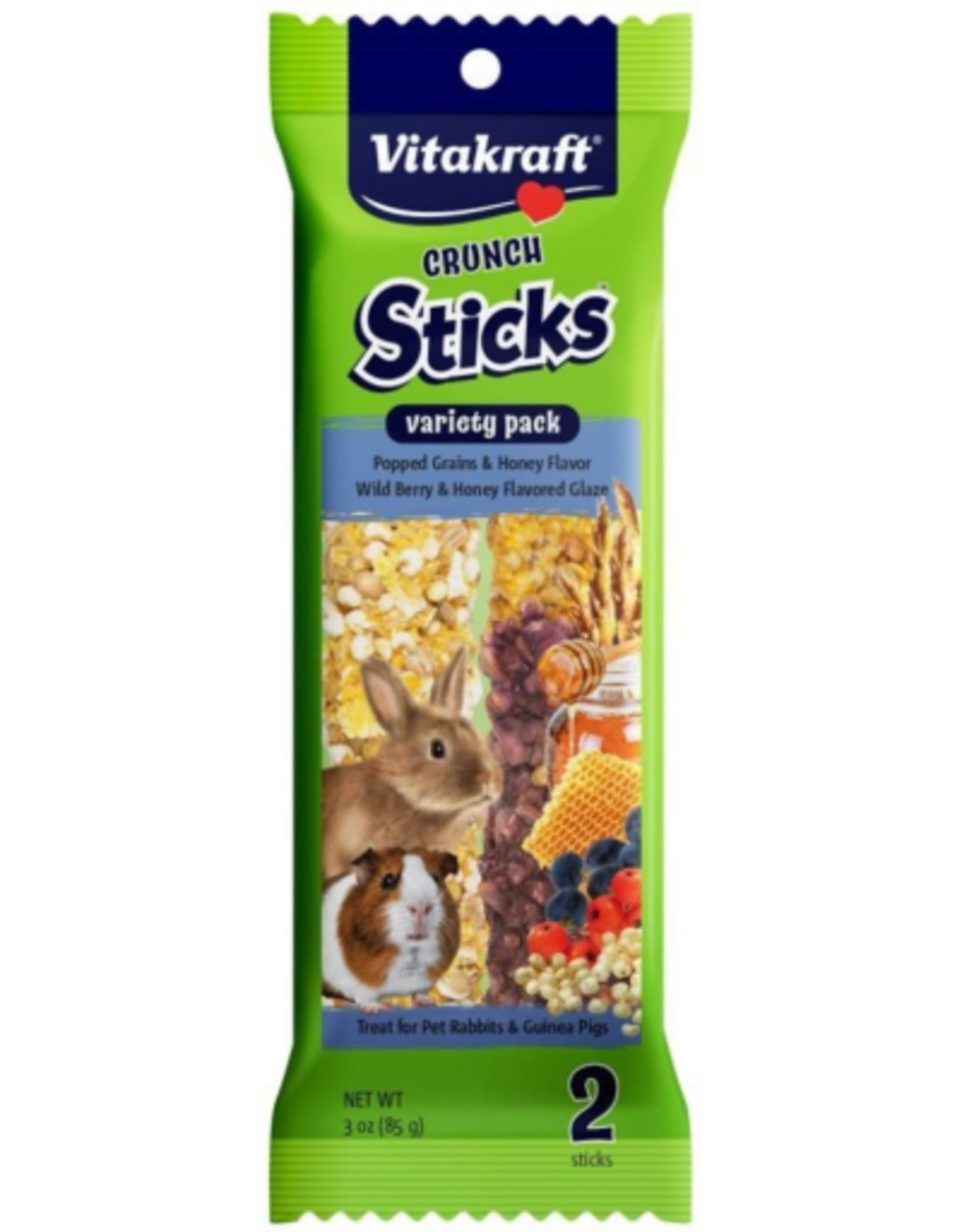 Vitakraft Sun Seed Vitakraft Crunch Sticks Rabbit & Guinea Pig Treats Variety Pack - Popped Grains & Wild Berry - 3 oz