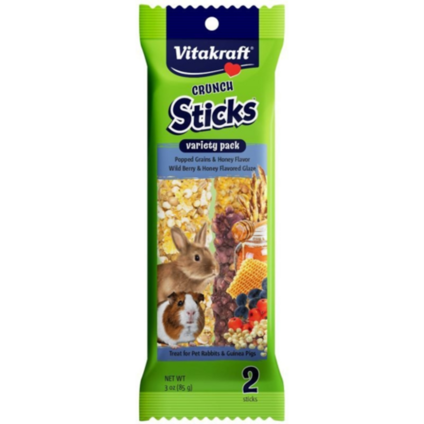 Vitakraft Sun Seed Vitakraft Crunch Sticks Rabbit & Guinea Pig Popped Grains & Wild Berry 2 pk