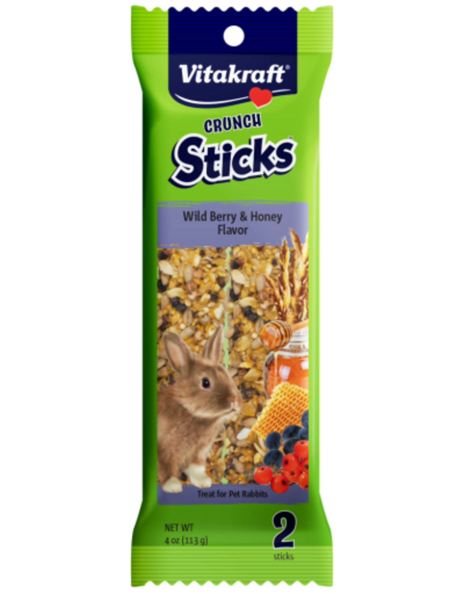 Vitakraft Sun Seed Vitakraft Crunch Sticks Rabbit Treat - Wild Berry and Honey - Rabbit Chew Sticks