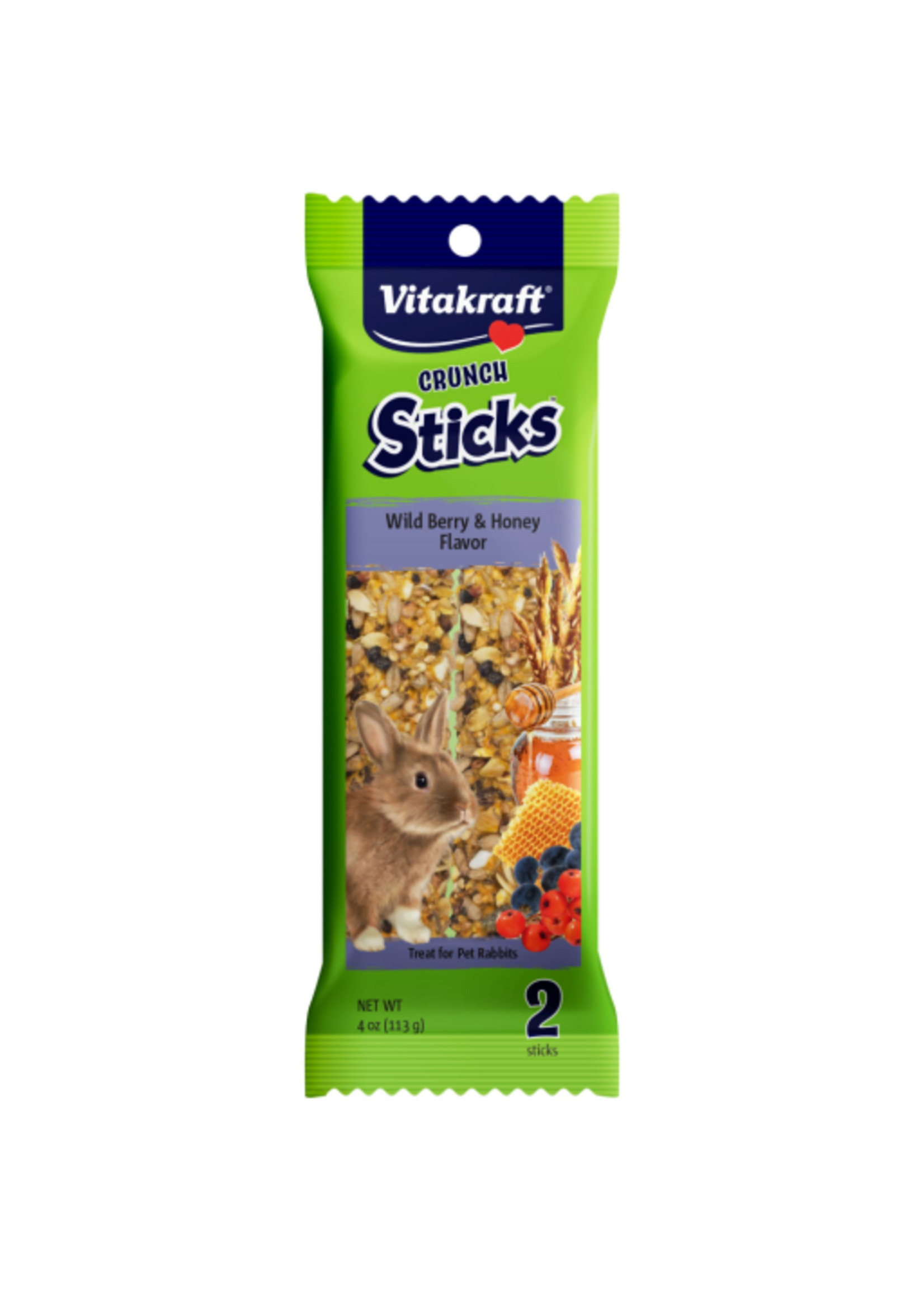 Vitakraft Sun Seed Vitakraft Crunch Sticks Rabbit Treat - Wild Berry and Honey - Rabbit Chew Sticks