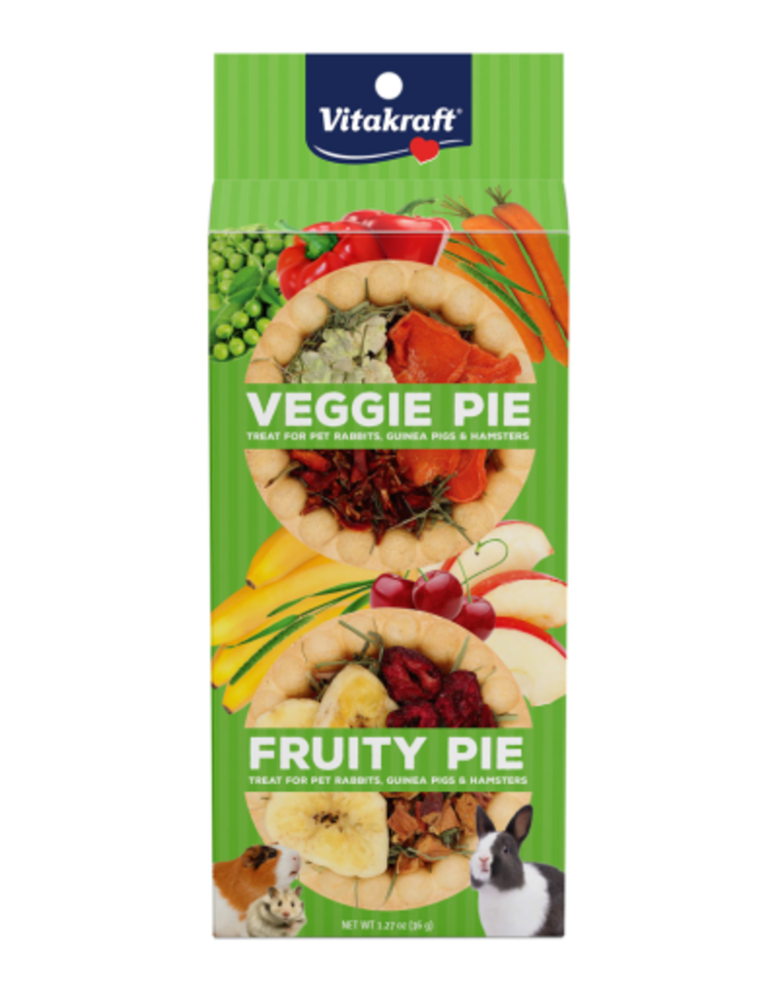 Vitakraft Sun Seed Vitakraft Veggie & Fruity Pie Treat for Rabbits, Guinea Pigs, and Hamsters