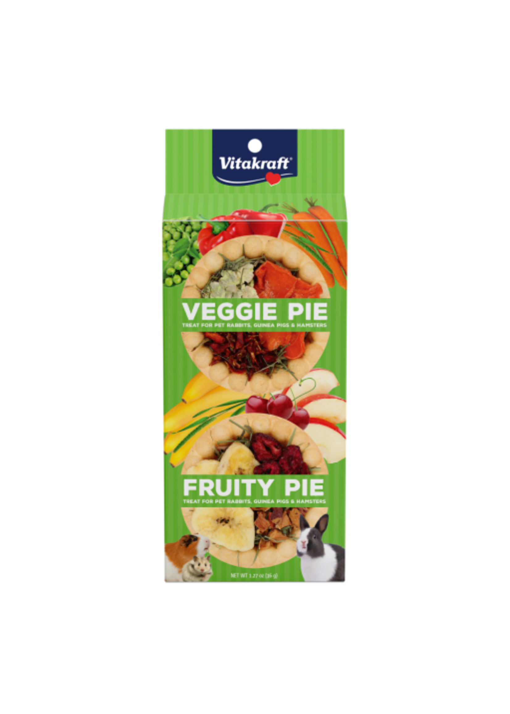Vitakraft Sun Seed Vitakraft Veggie & Fruity Pie Treat for Rabbits, Guinea Pigs, and Hamsters