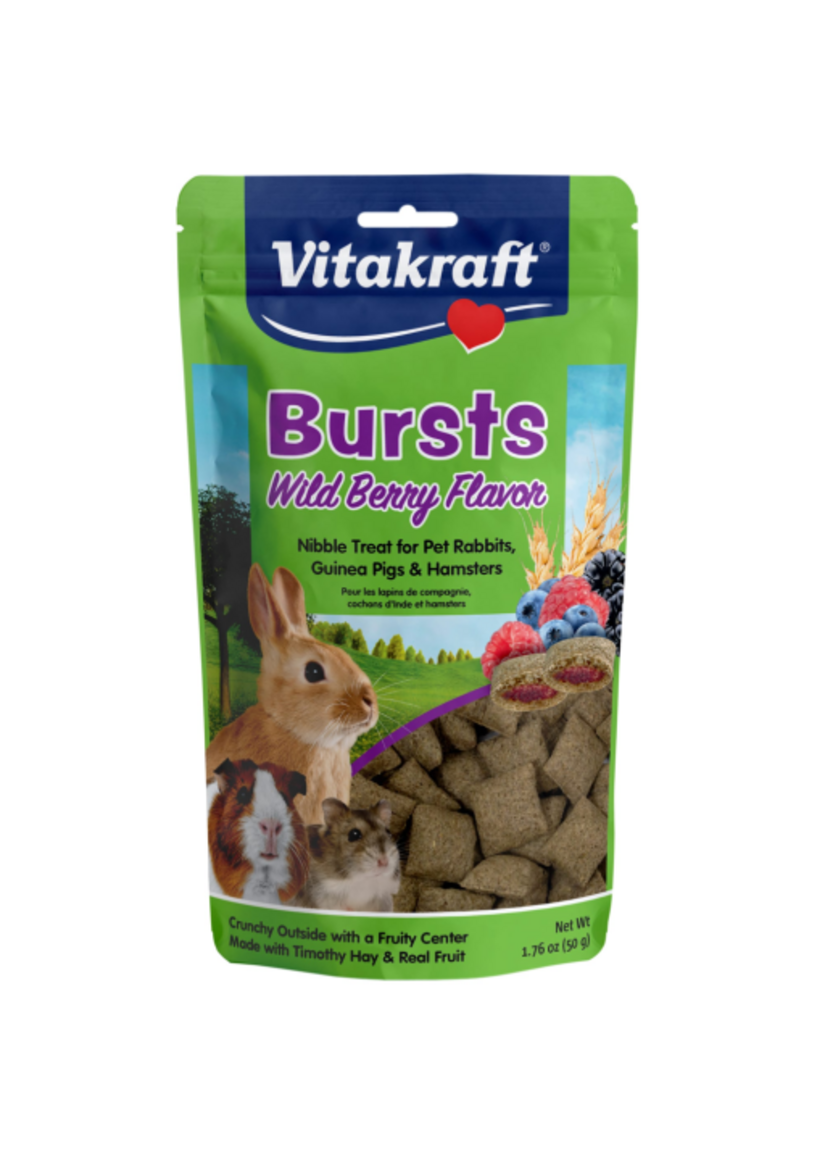 Vitakraft Sun Seed Vitakraft Bursts Small Animal Treats - Wild Berry Snacks - 1.76 oz