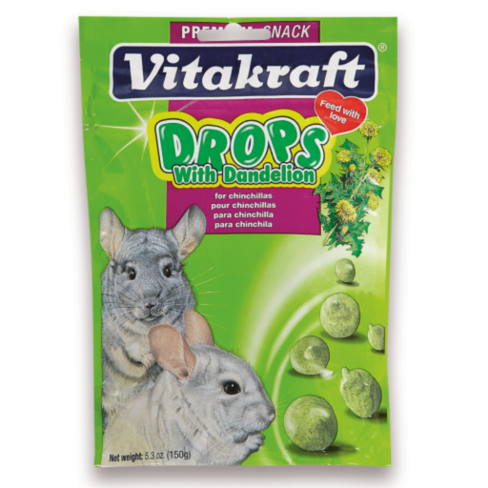Vitakraft Sun Seed VITAKRAFT CHINCHILLA DANDELION DROPS 5.3OZ