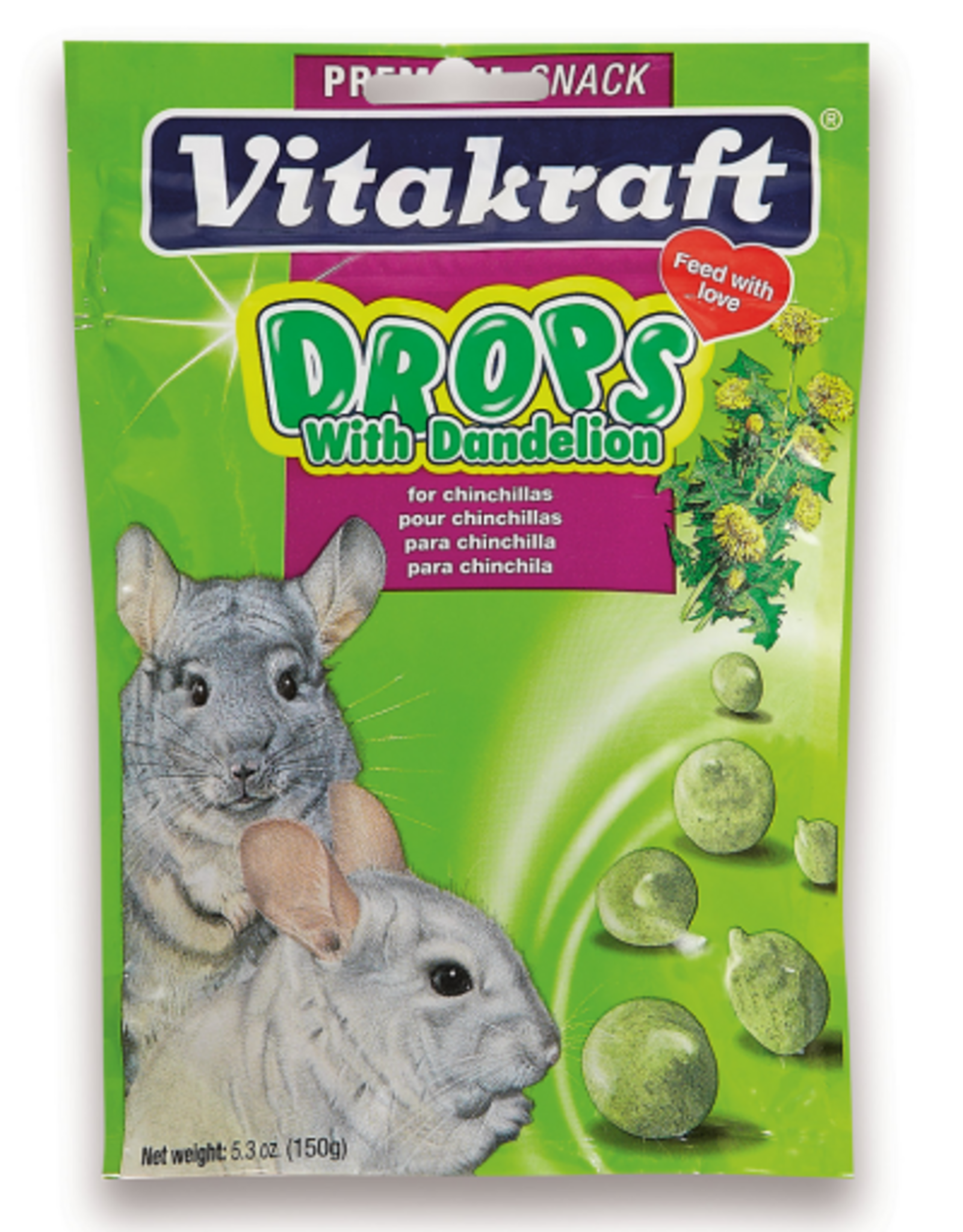 Vitakraft Sun Seed VITAKRAFT CHINCHILLA DANDELION DROPS 5.3OZ