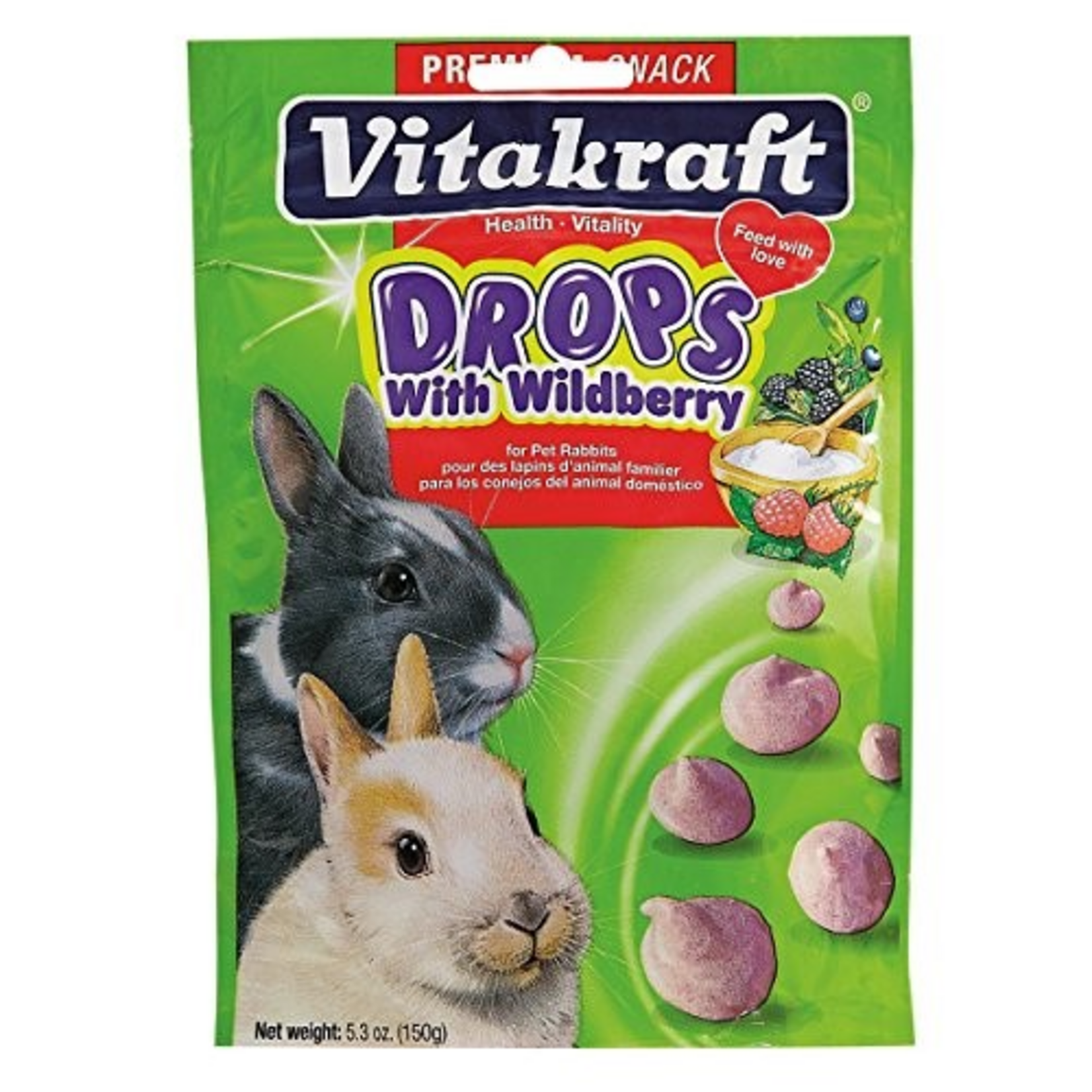 Vitakraft Sun Seed VITAKRAFT RABBIT WILDBERRY DROPS 5.3OZ