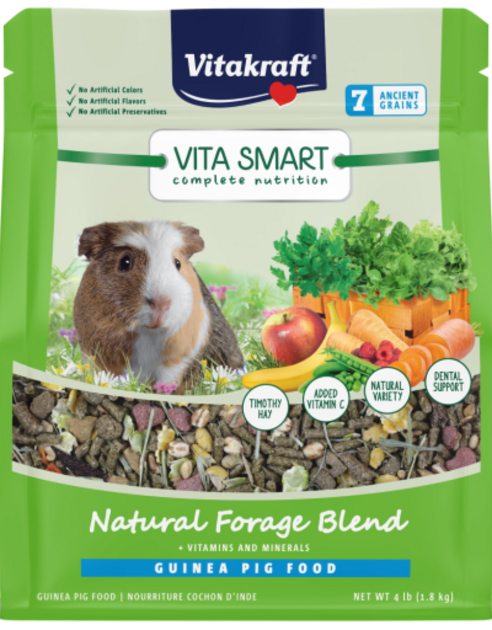 Vitakraft Sun Seed VITAKRAFT VITA SMART NATURAL FORAGE GUINEA PIG FOOD 4LBS