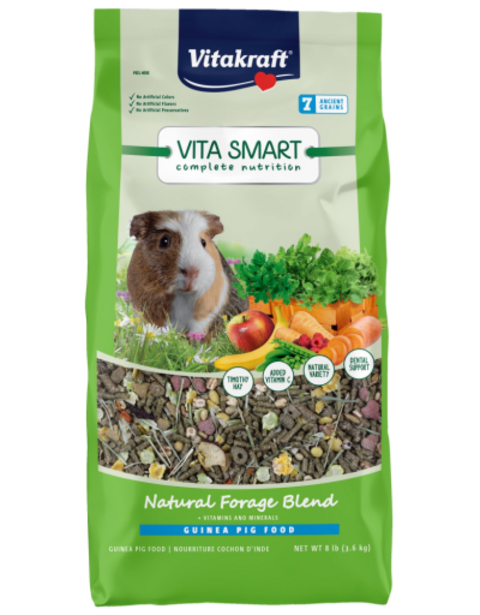 Vitakraft Sun Seed VITAKRAFT VITA SMART NATURAL FORAGE GUINEA PIG FOOD 8LBS