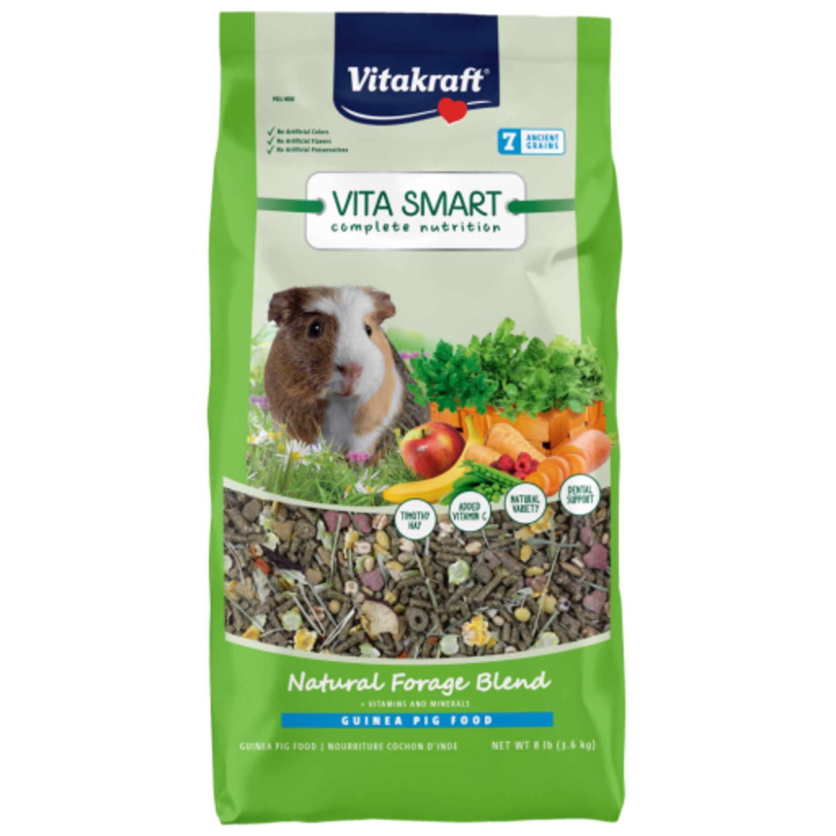 Vitakraft Sun Seed VITAKRAFT VITA SMART NATURAL FORAGE GUINEA PIG FOOD 8LBS