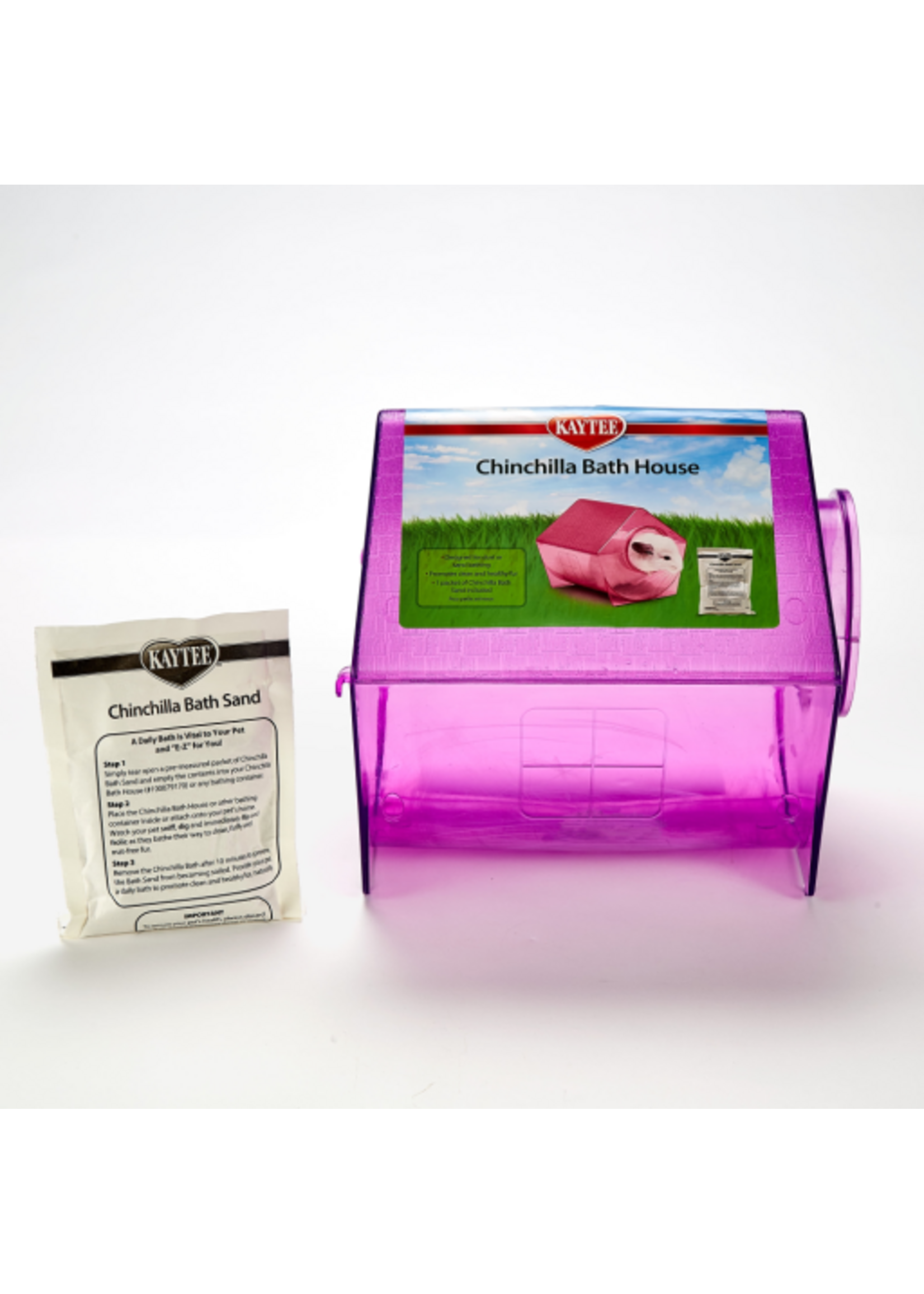 Kaytee Kaytee Chinchilla Bath House Tube  Sand & Dust Bathing  Assorted  8.64 x 9 x 8.5 inches