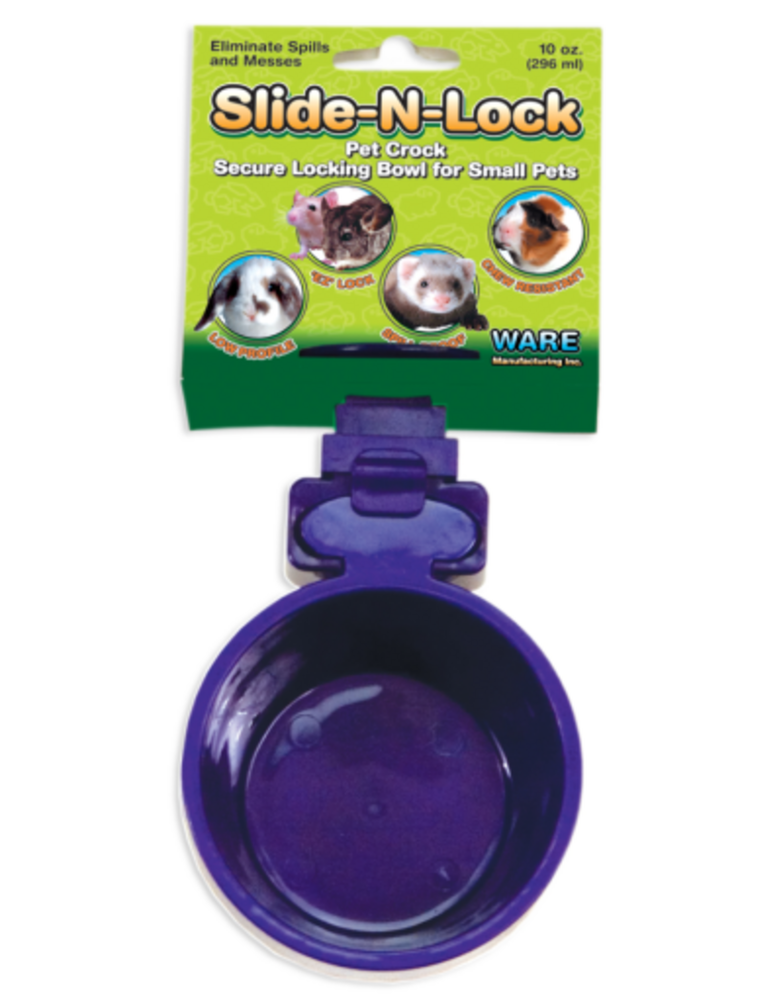 Ware Ware Plastic Slide-N-Lock Small Pet Crock - 10 oz