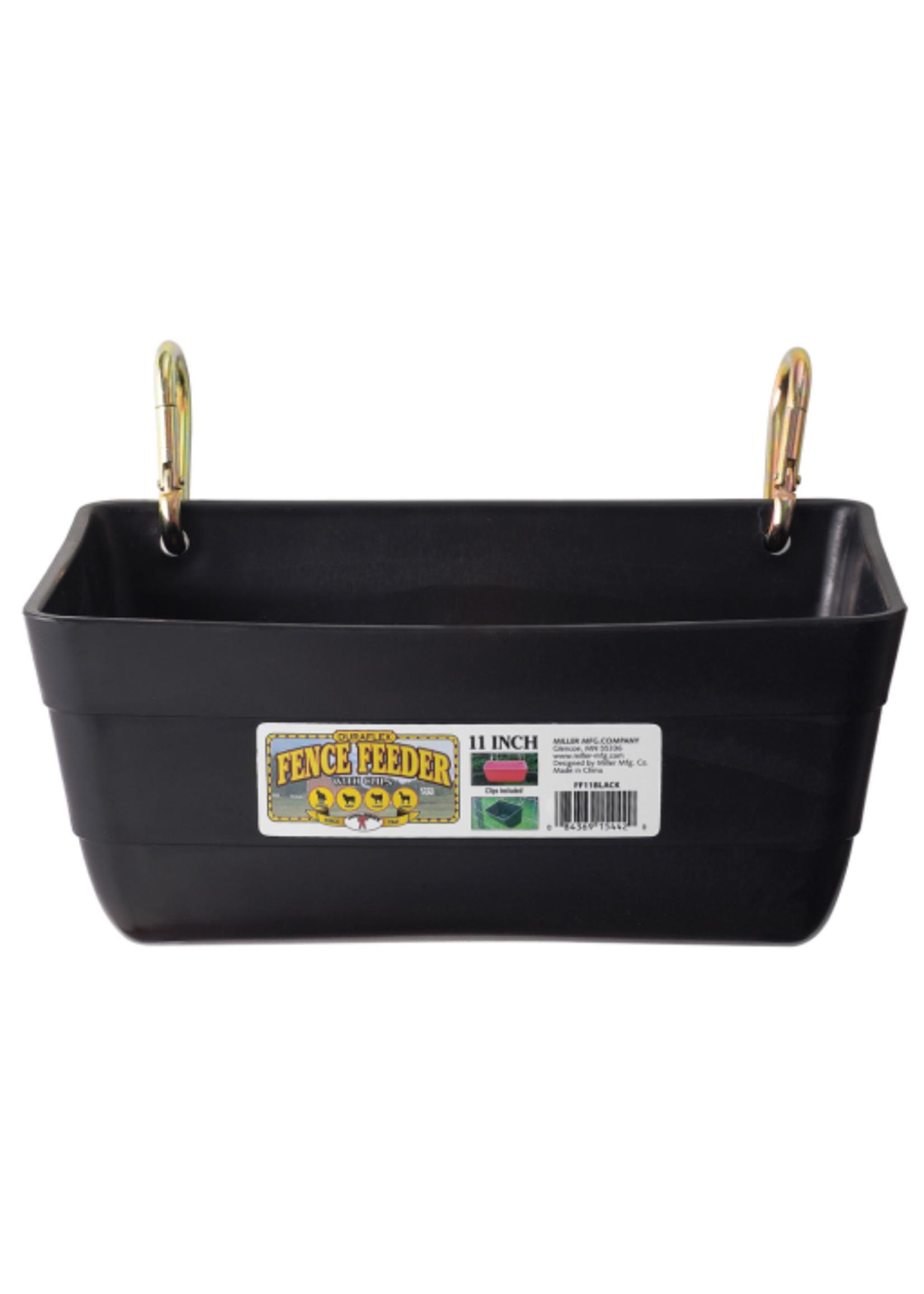 Miller Little Giant 4.5 Quart Heavy Duty Feed Trough Bucket Fence Feeder  Black