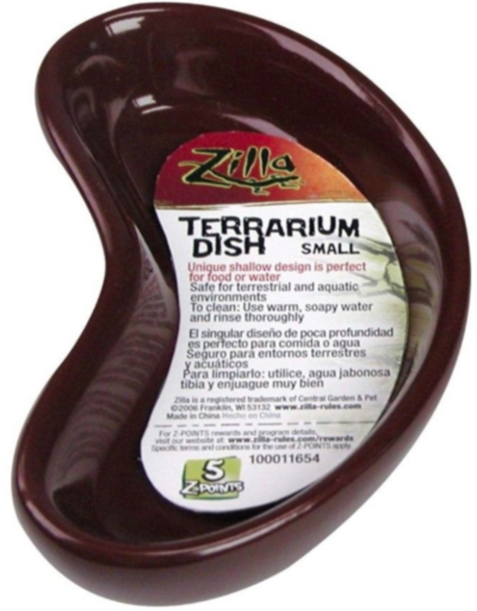 Zilla Zilla Kidney Shaped Terrarium Dish - Food or Water - Small - 4  Long - (Assorted Colors)