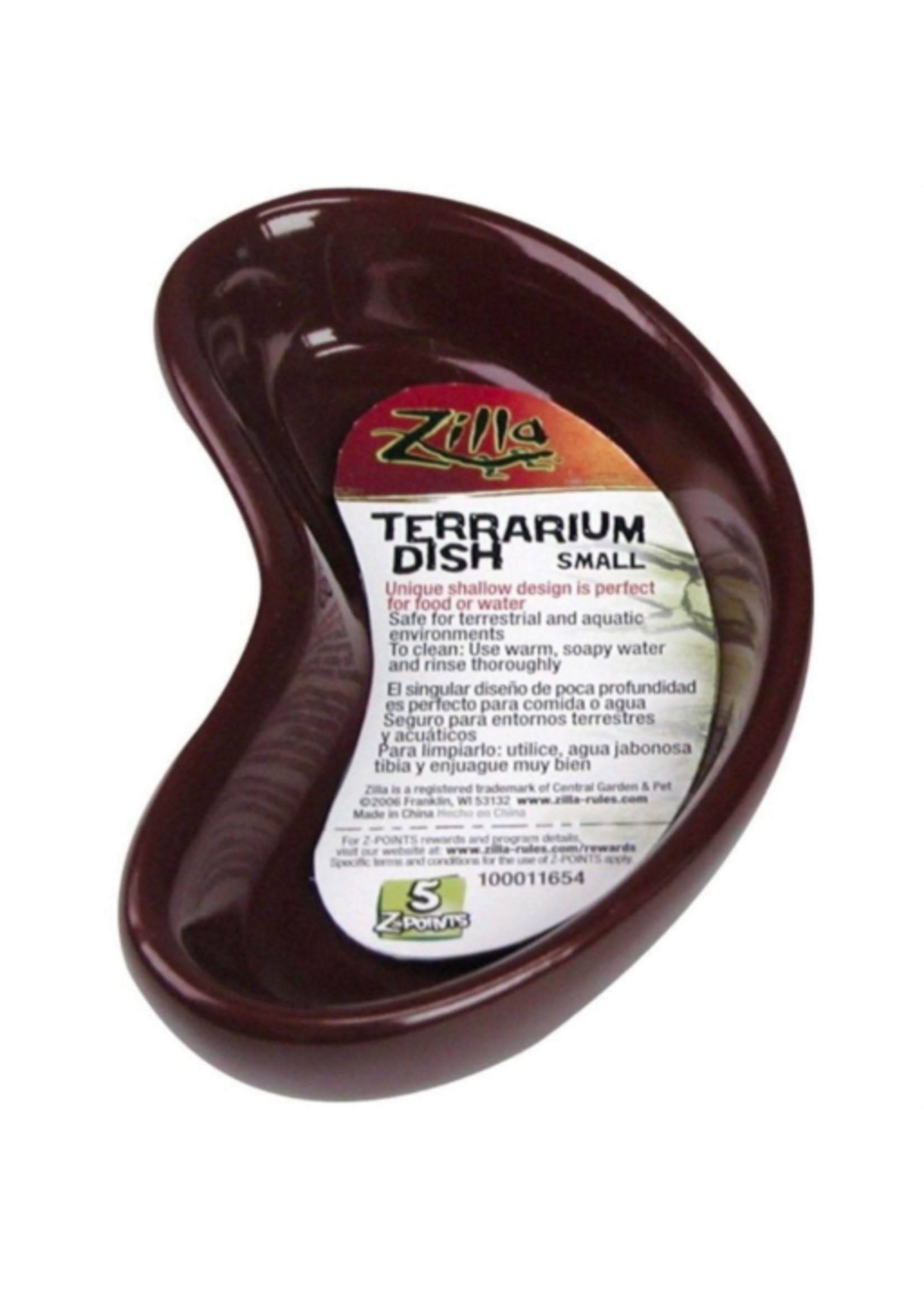Zilla Zilla Kidney Shaped Terrarium Dish - Food or Water - Small - 4" Long - (Assorted Colors)