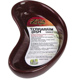 Zilla Zilla Kidney Shaped Terrarium Dish - Food or Water - Small - 4" Long - (Assorted Colors)
