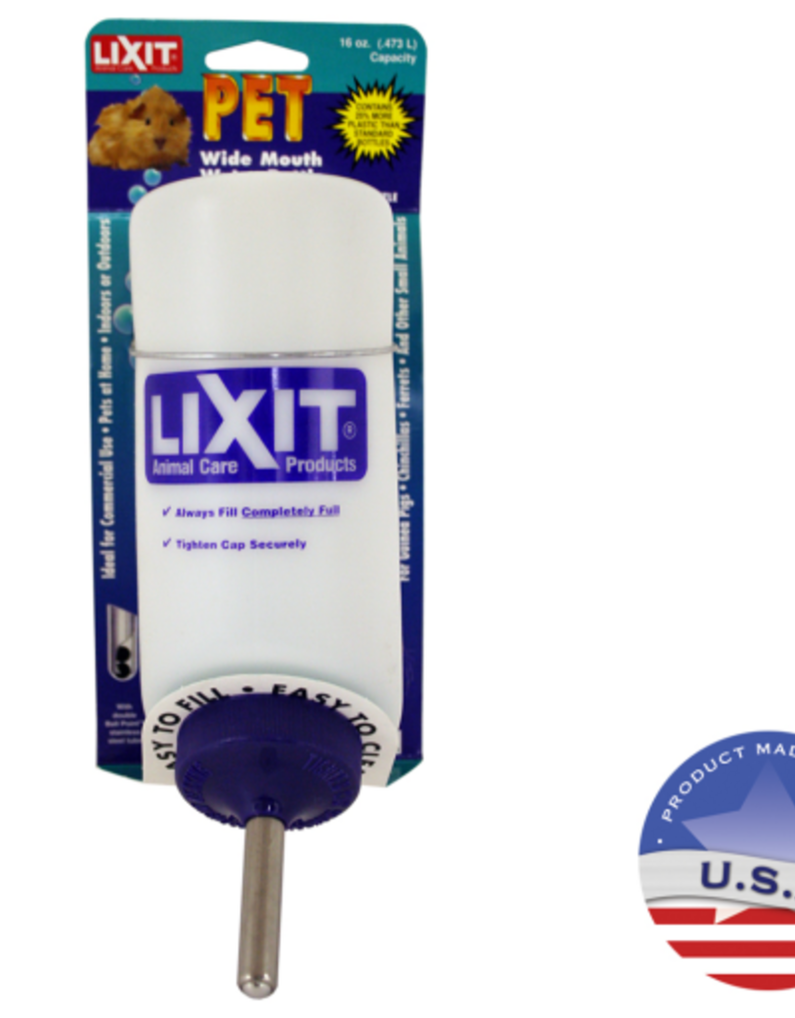 Lixit Lixit Wide-Mouth Small Animal Water Bottle  16oz.