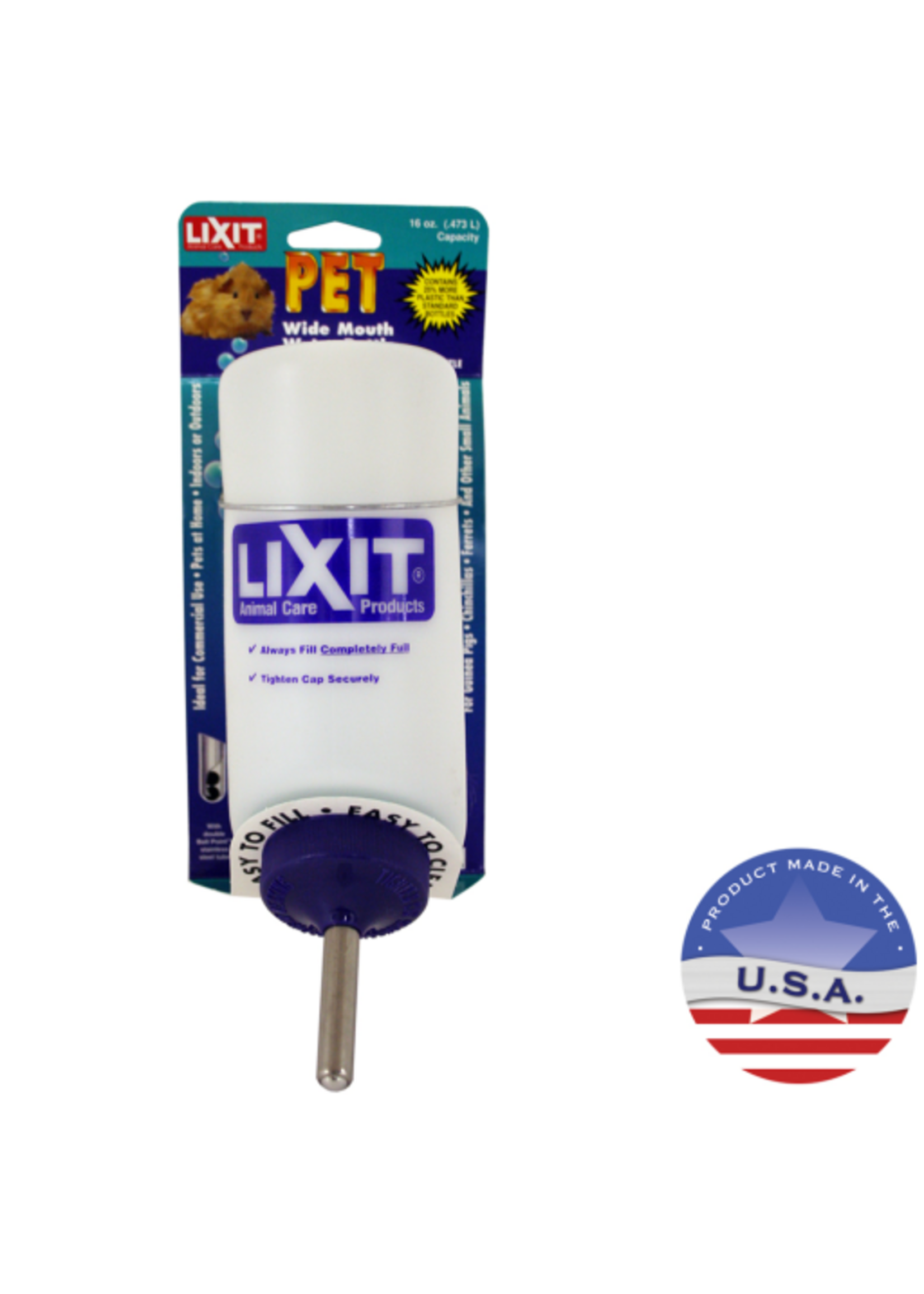 Lixit Lixit Wide-Mouth Small Animal Water Bottle  16oz.
