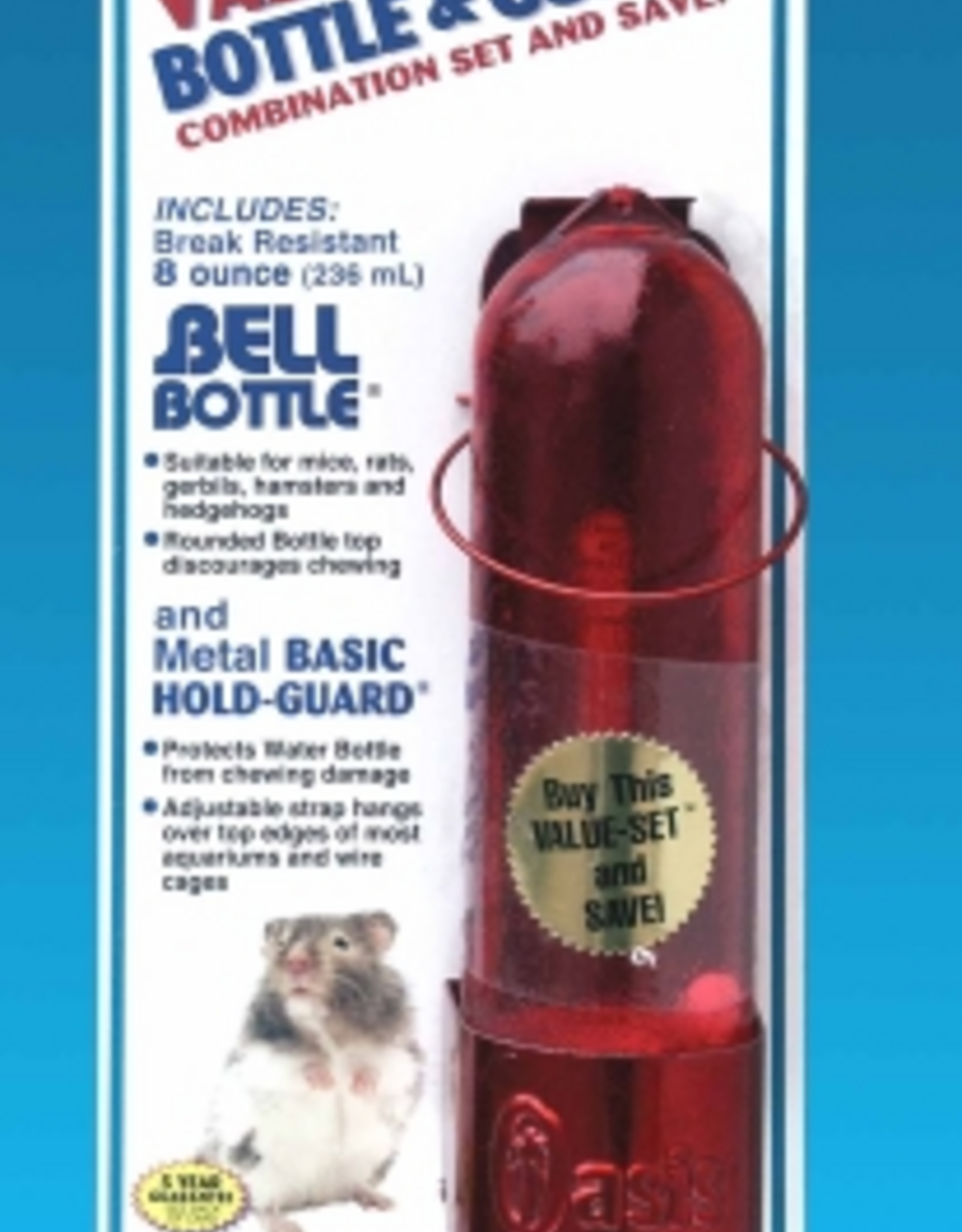 Oasis Bell Bottle with Basic Hold Guard for Small Animals - 8 oz.