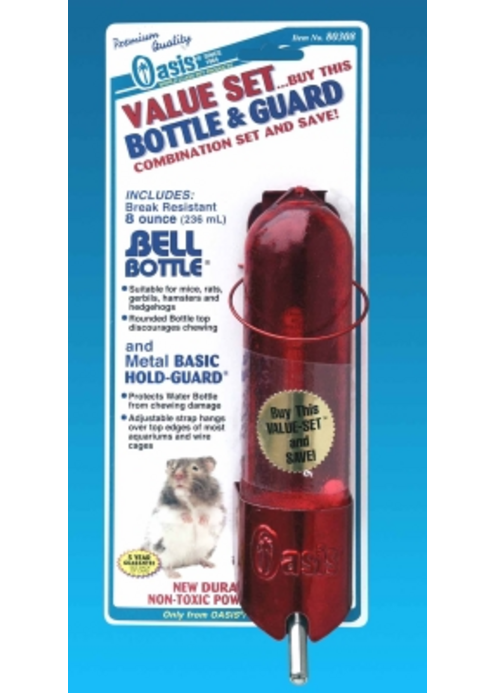 Oasis Bell Bottle with Basic Hold Guard for Small Animals - 8 oz.