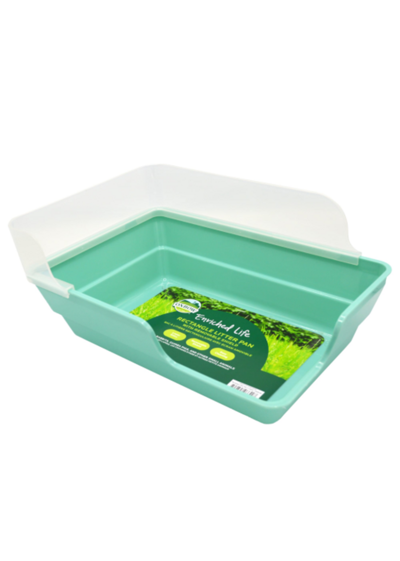 Oxbow Oxbow Enriched Life Rectangle Litter Pan with Removable Shield, 1.2 LBS, Teal