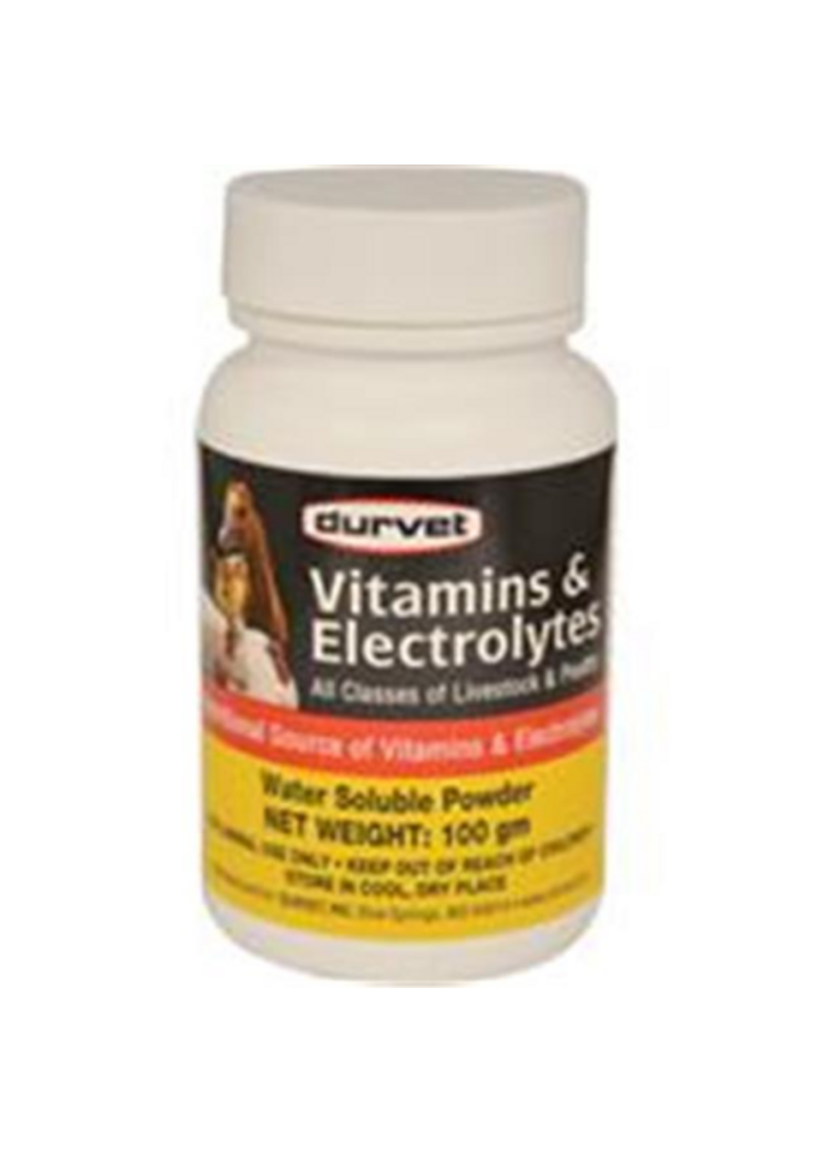 Durvet Durvet Vitamins & Electrolytes for Livestock & Poultry - 100 gm