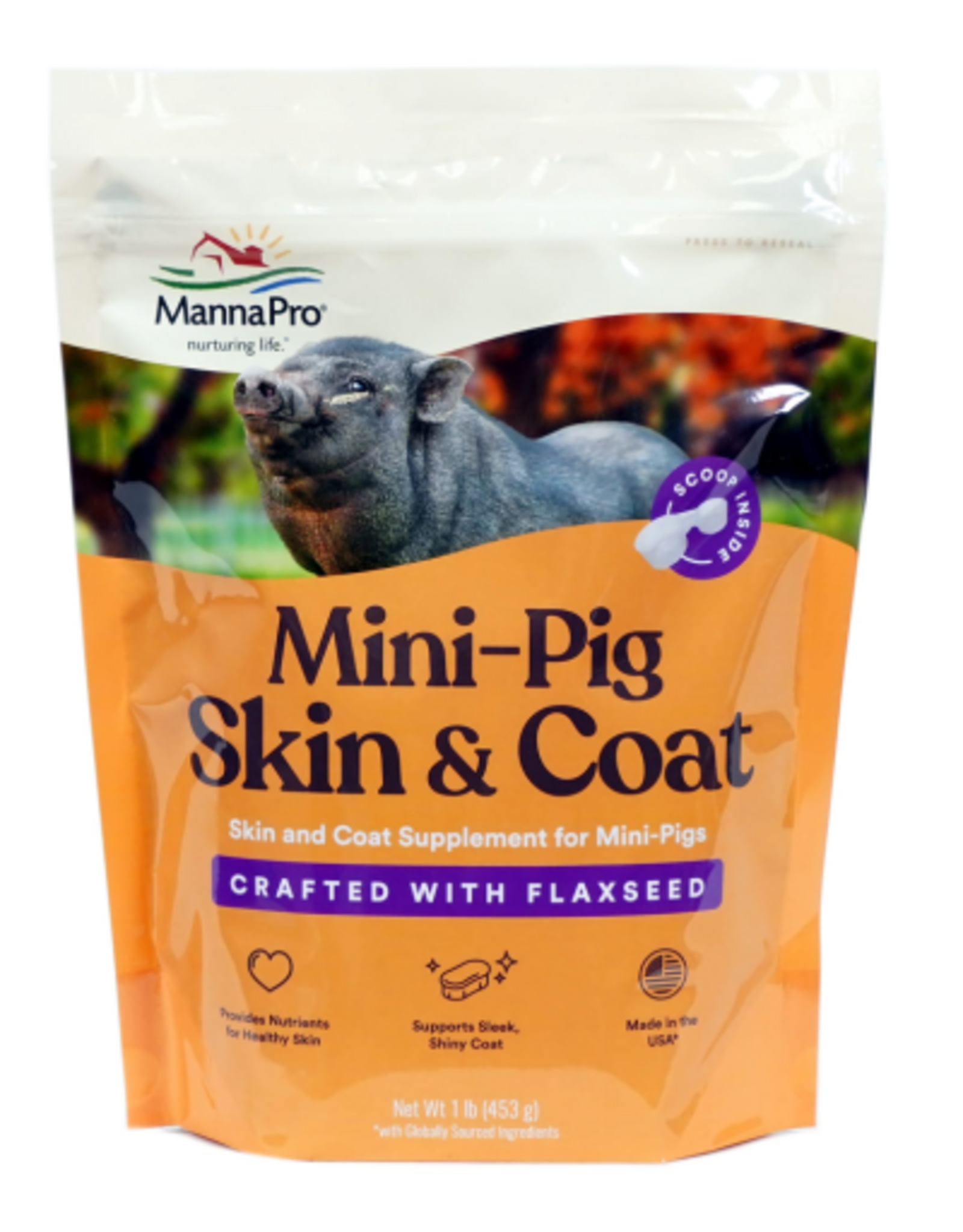 Manna Pro Manna Pro Mini-Pig Skin and Coat Supplement | Skin and Coat Supplement for Mini-Pigs | Provides Nutrients to Support Skin & Coat Health and Appearance | 1 lb