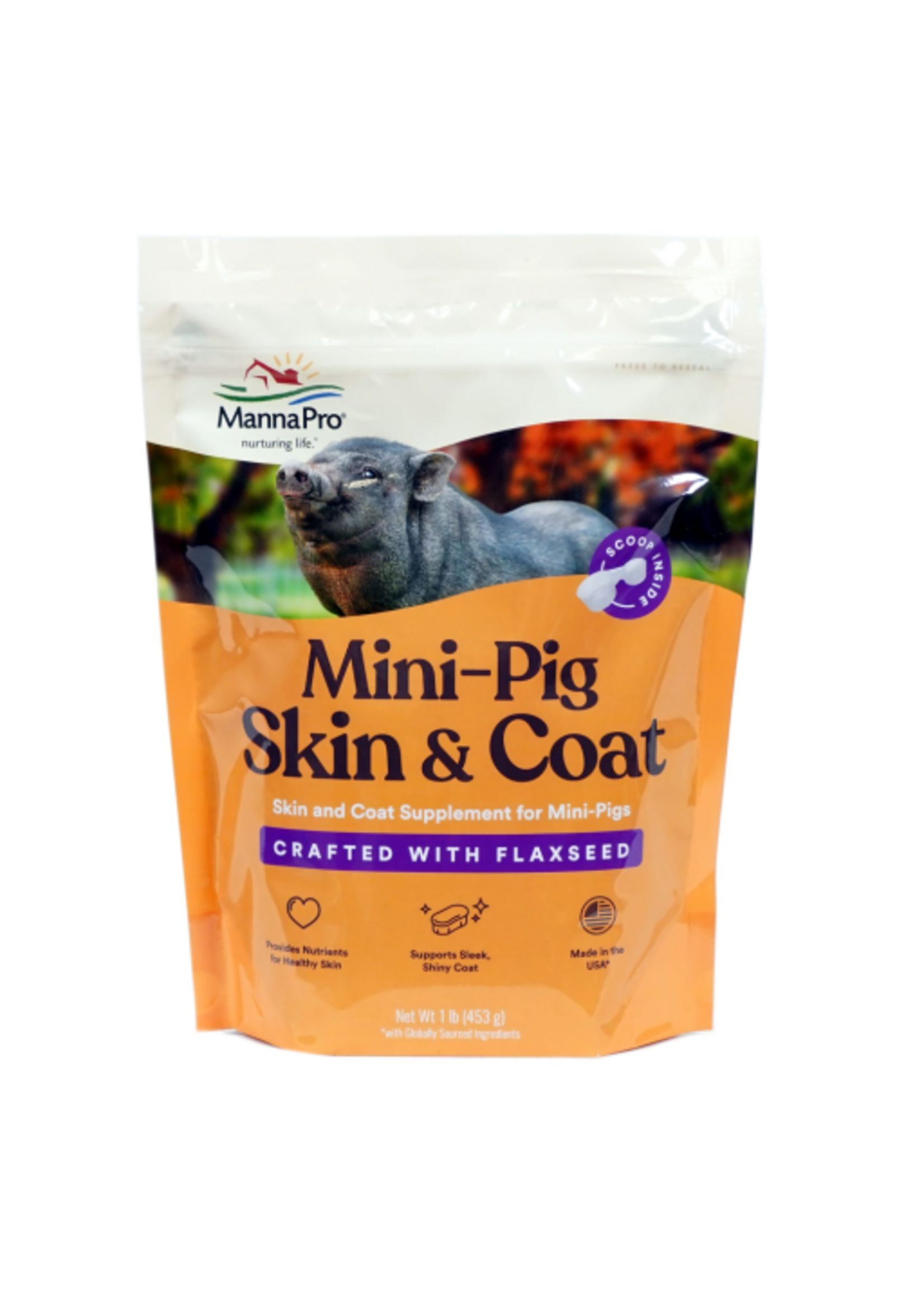 Manna Pro Manna Pro Mini-Pig Skin and Coat Supplement | Skin and Coat Supplement for Mini-Pigs | Provides Nutrients to Support Skin & Coat Health and Appearance | 1 lb