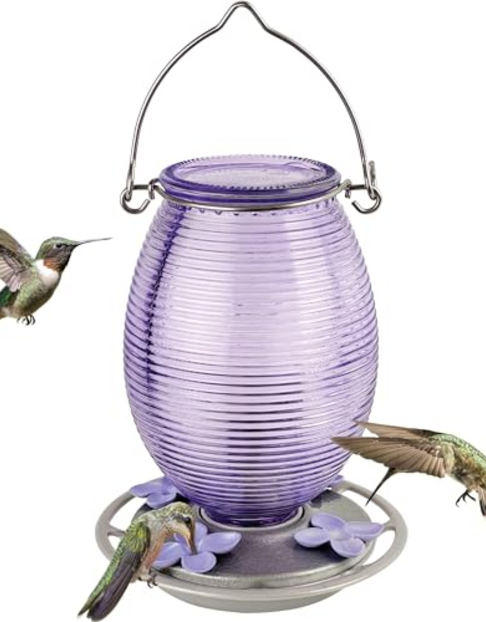 Nature's Way Lilac Dreams Antique Glass Hummingbird Feeder 29 Oz