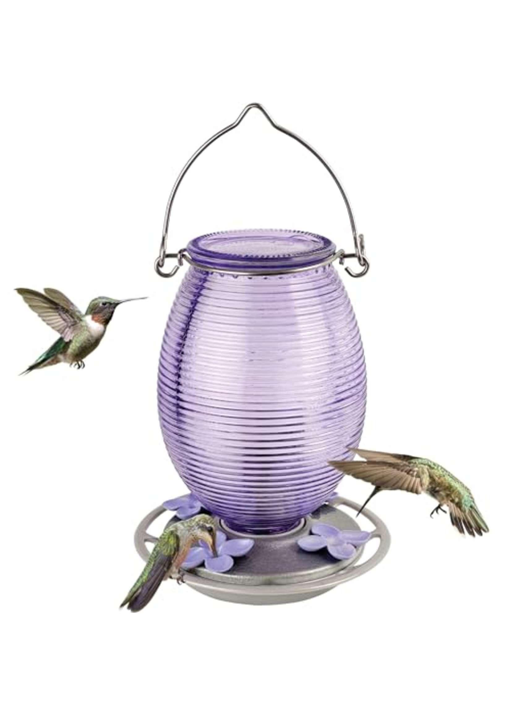 Nature's Way Lilac Dreams Antique Glass Hummingbird Feeder 29 Oz