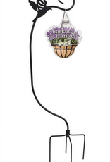Panacea Woodlink Staked Basket Hanger with Bird Black 4 H
