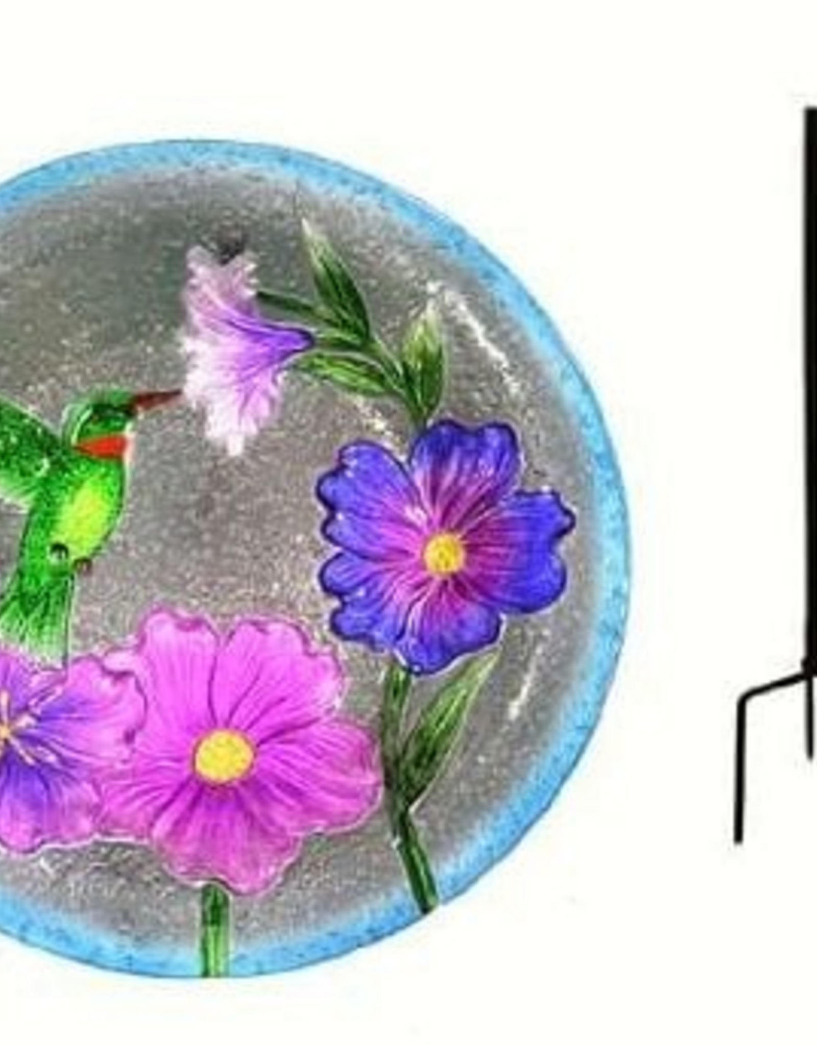 Songbird Essentials Songbird Essentials Hummingbird Glass Birdbath w/ Pole and Ground Stake 13 in