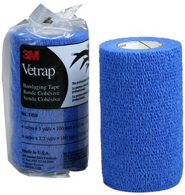 3M 3M D-Vetrap Bandaging Tape- Blue 4 Inchx5 Yard