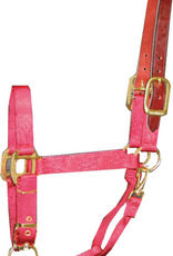 Hamilton Hamilton ADJUSTABLE HALTER WITH LEATHER HEADPOLE AVERAGE RED