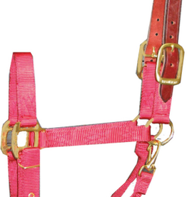 Hamilton Hamilton ADJUSTABLE HALTER WITH LEATHER HEADPOLE AVERAGE RED