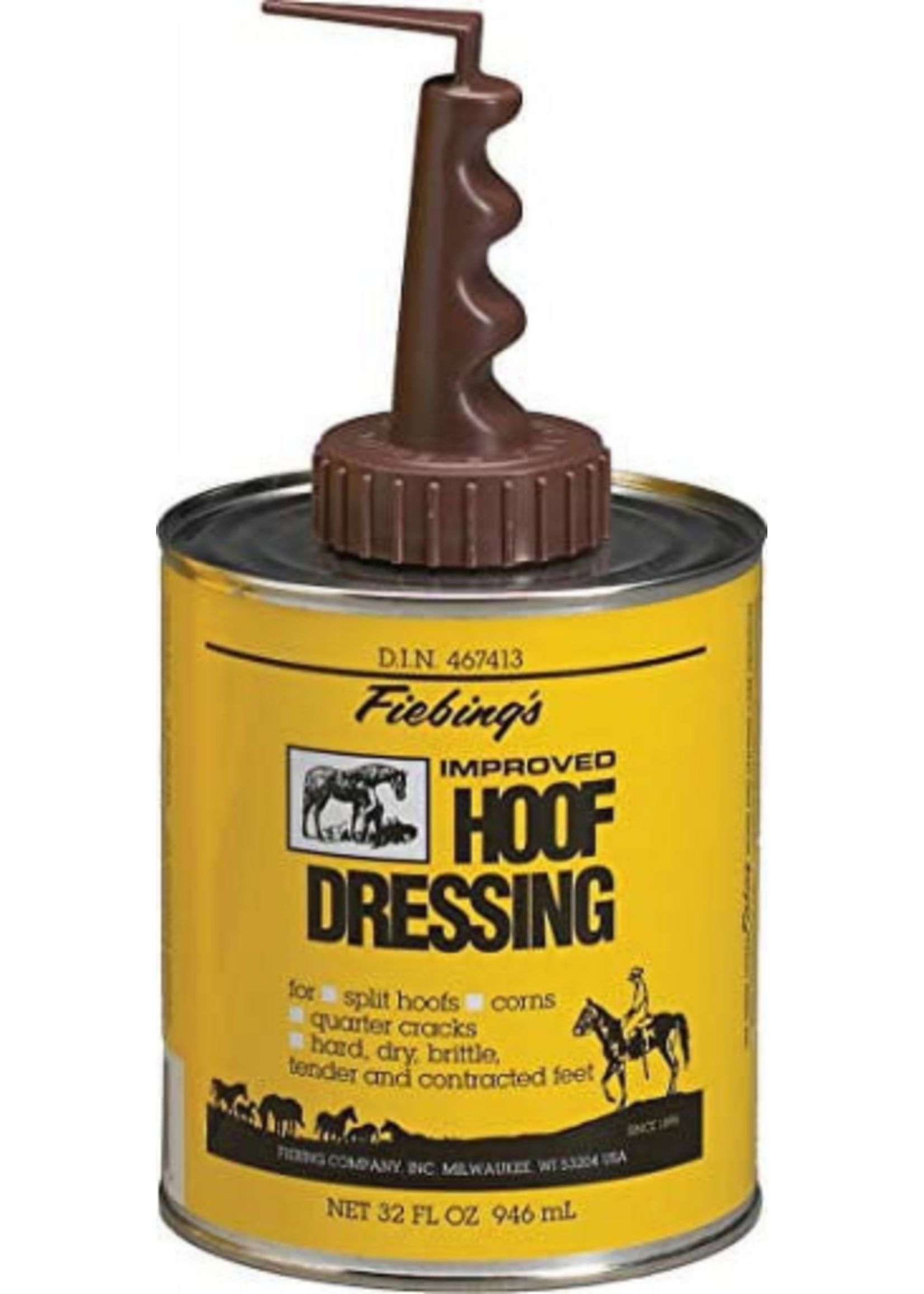 Fiebing's Fiebing Hoof Dressing and Brush with Applicator Farming Horse Care Equipment Quart