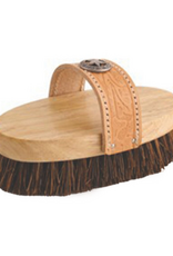 Desert Equestrian Desert Equestrian Cowboy Palmyra Oval Horse Grooming Brush - 7 1/2"  Tan