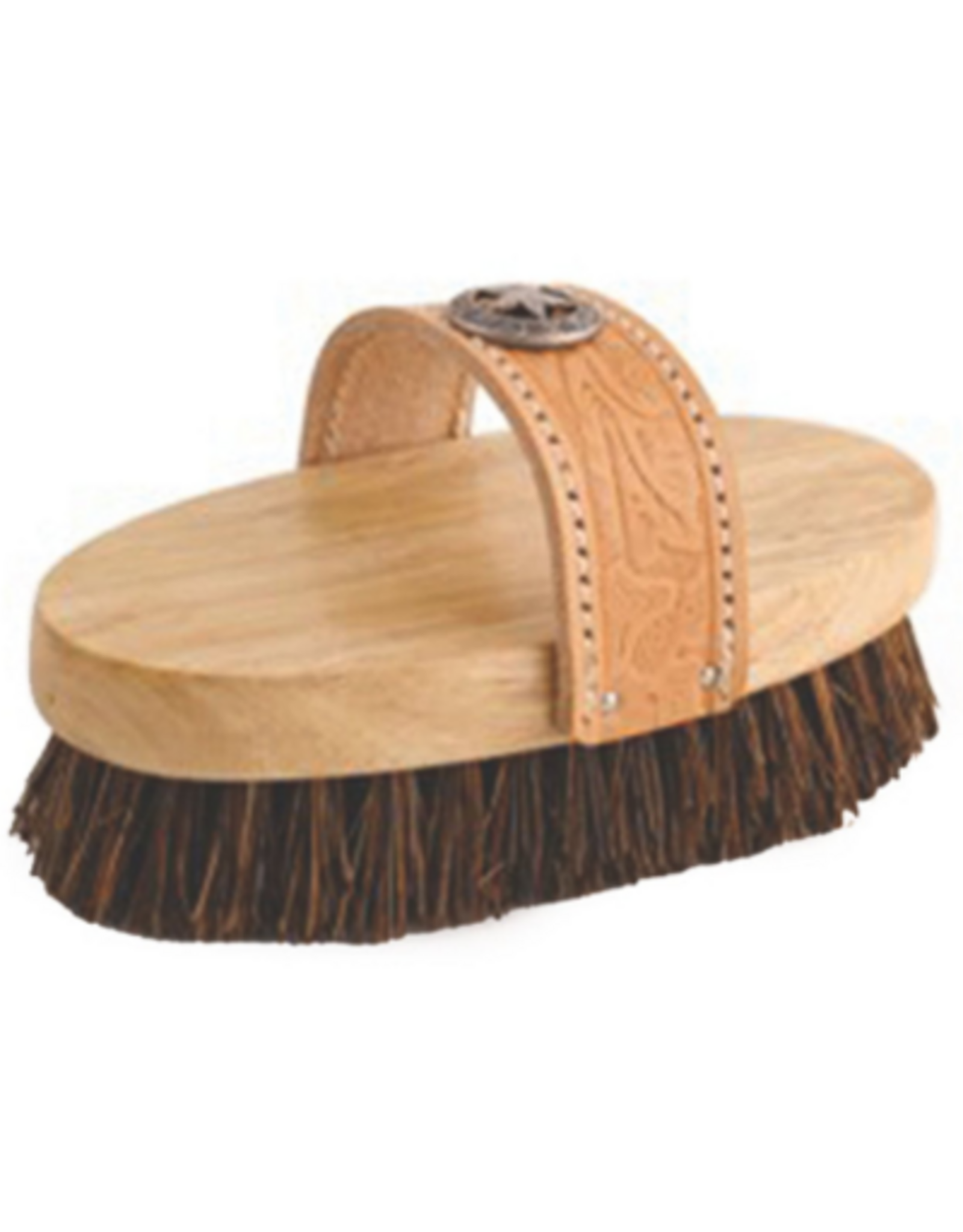 Desert Equestrian Desert Equestrian Cowboy Palmyra Oval Horse Grooming Brush - 7 1/2"  Tan