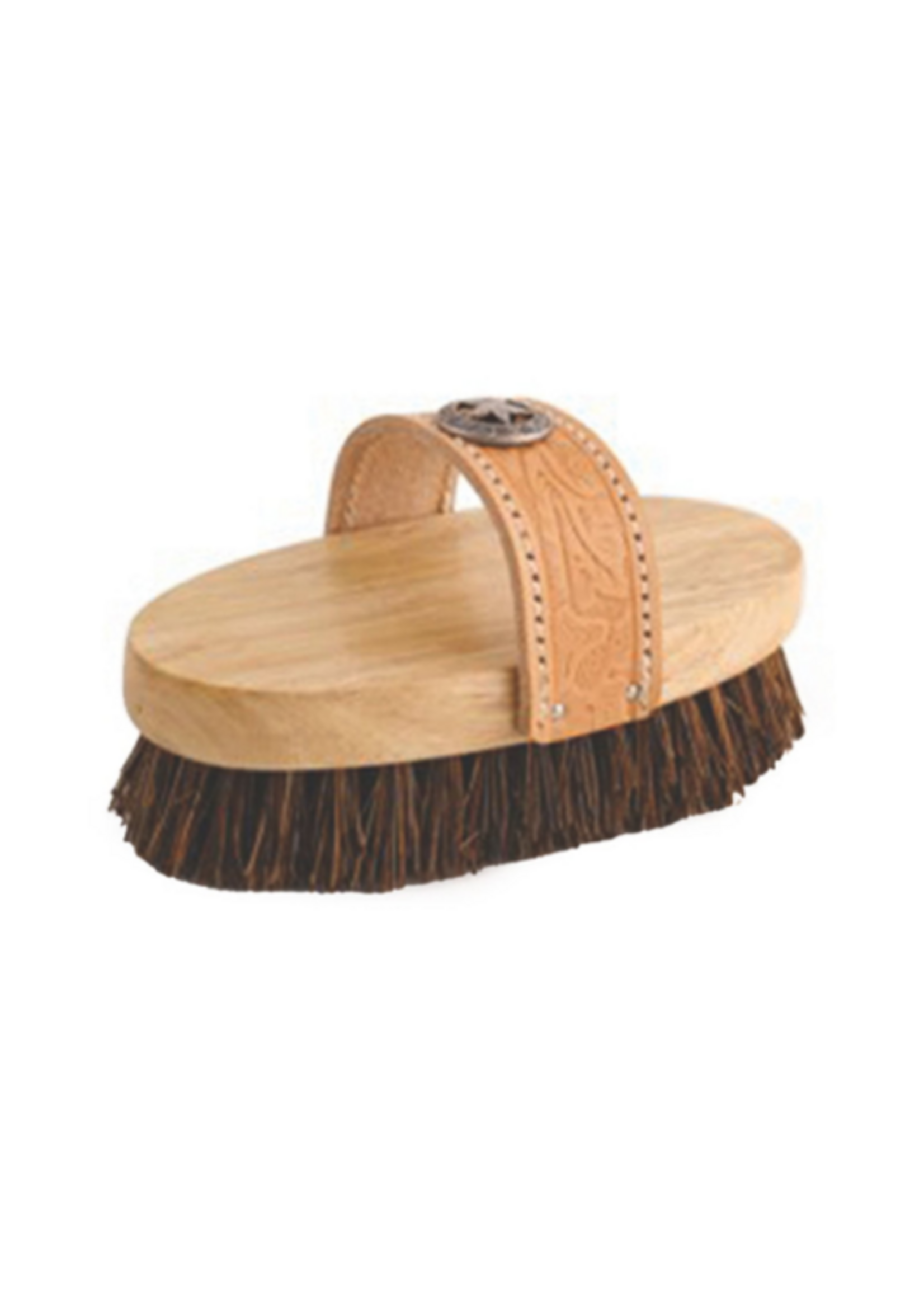 Desert Equestrian Desert Equestrian Cowboy Palmyra Oval Horse Grooming Brush - 7 1/2"  Tan