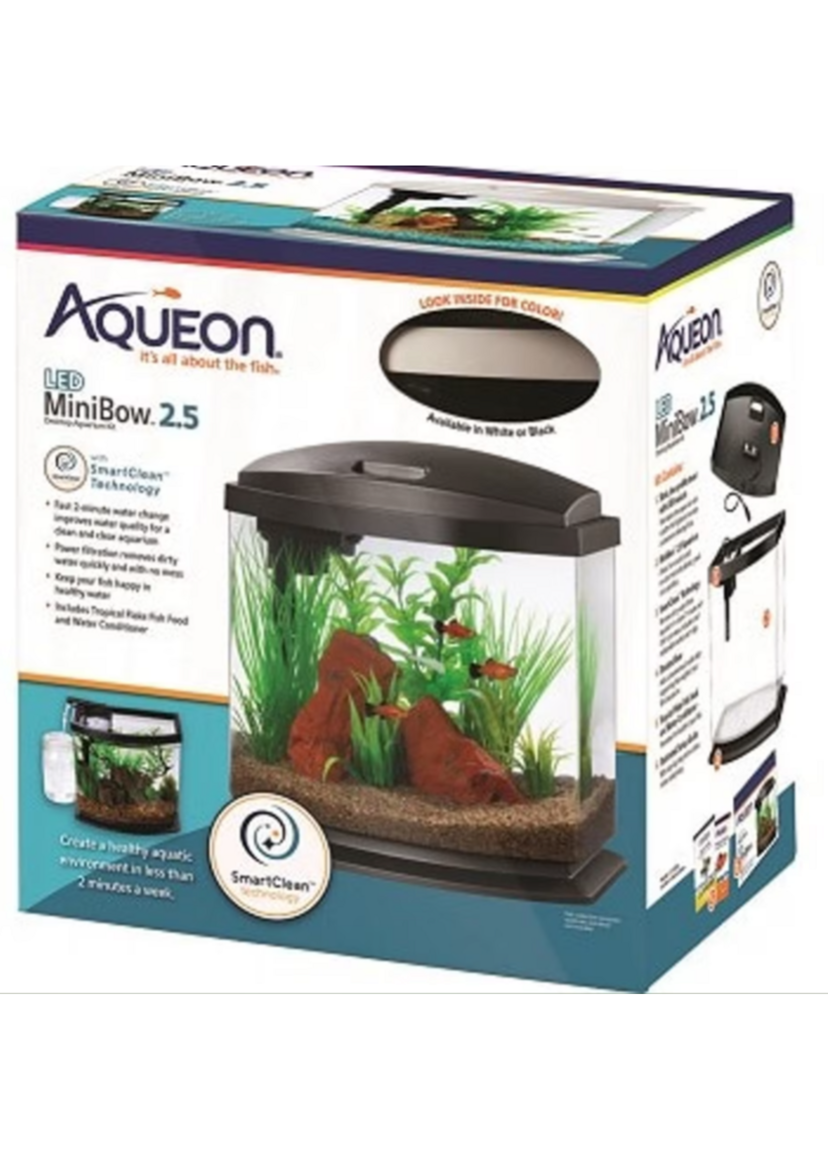 Aqueon Aqueon Mini Bow LED Smartclean Kit - 2.5 gallon, Black